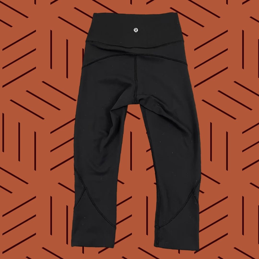 Lululemon Lululemon In Movement Crop Leggings Womens Size 4 19" Black Everlux Athletic Activewear Size 27" / US 4 / IT 40 - 1 Thumbnail