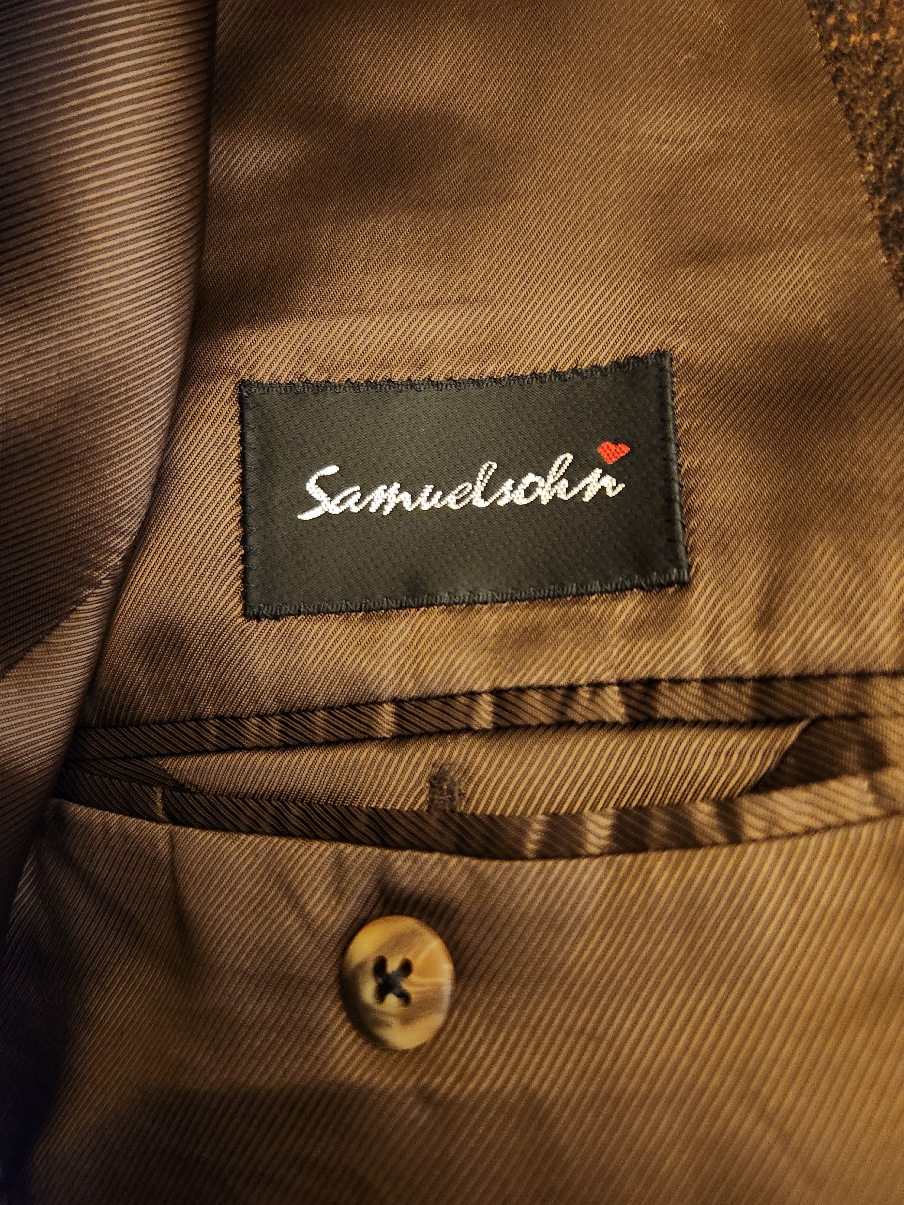 Samuelsohn Vintage Wool/Cashmere 3 Button Plaid Blazer Size 46R - 7 Thumbnail