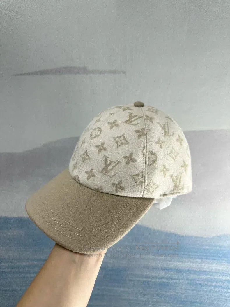 Louis Vuitton Khaki full print wool baseball cap