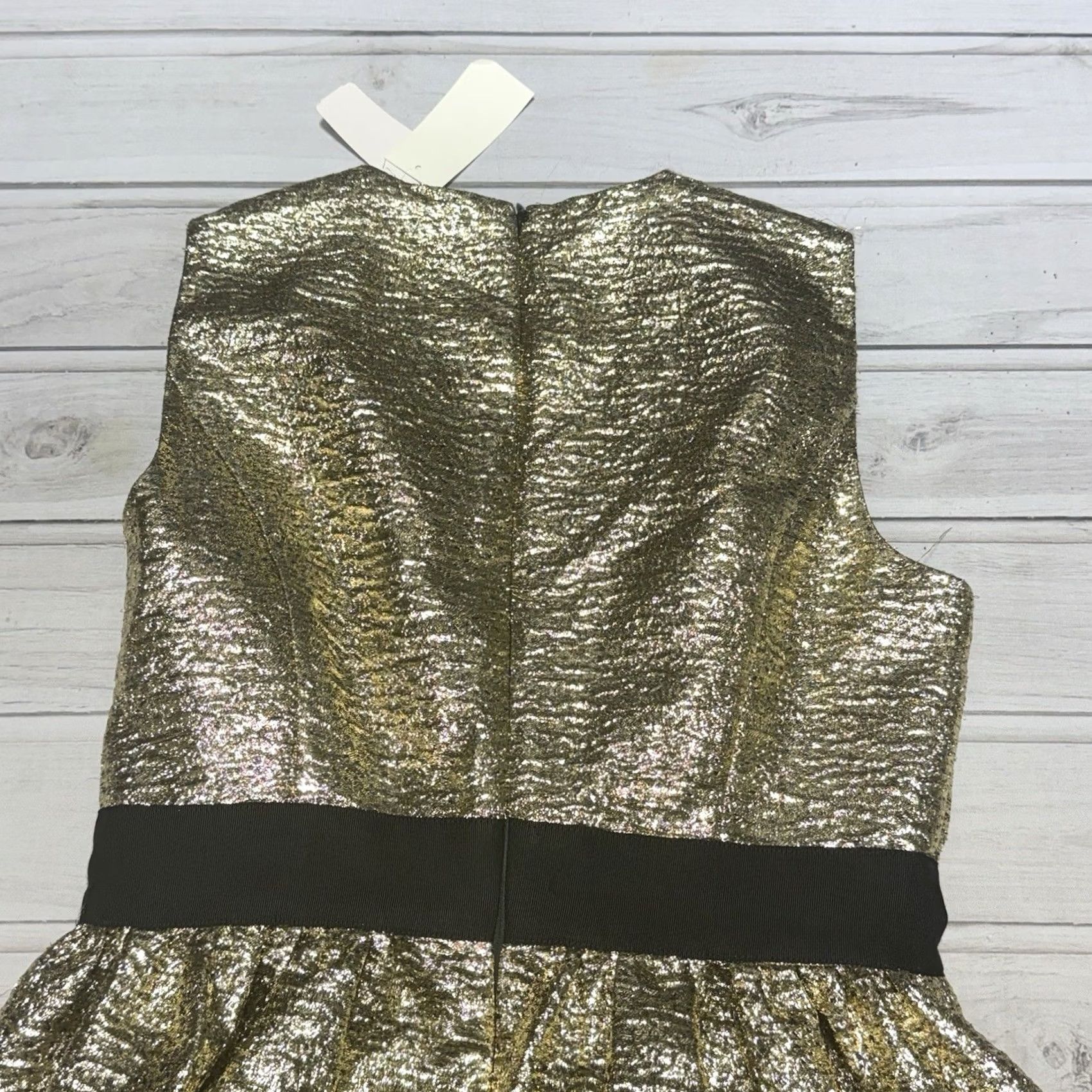 Brooks Brothers Brooks Brothers Dress 8 A-Line Sleeveless Party Cocktail NWT Gold Jacquard Knee Length Women Dress Size M / US 6-8 / IT 42-44 - 4 Thumbnail