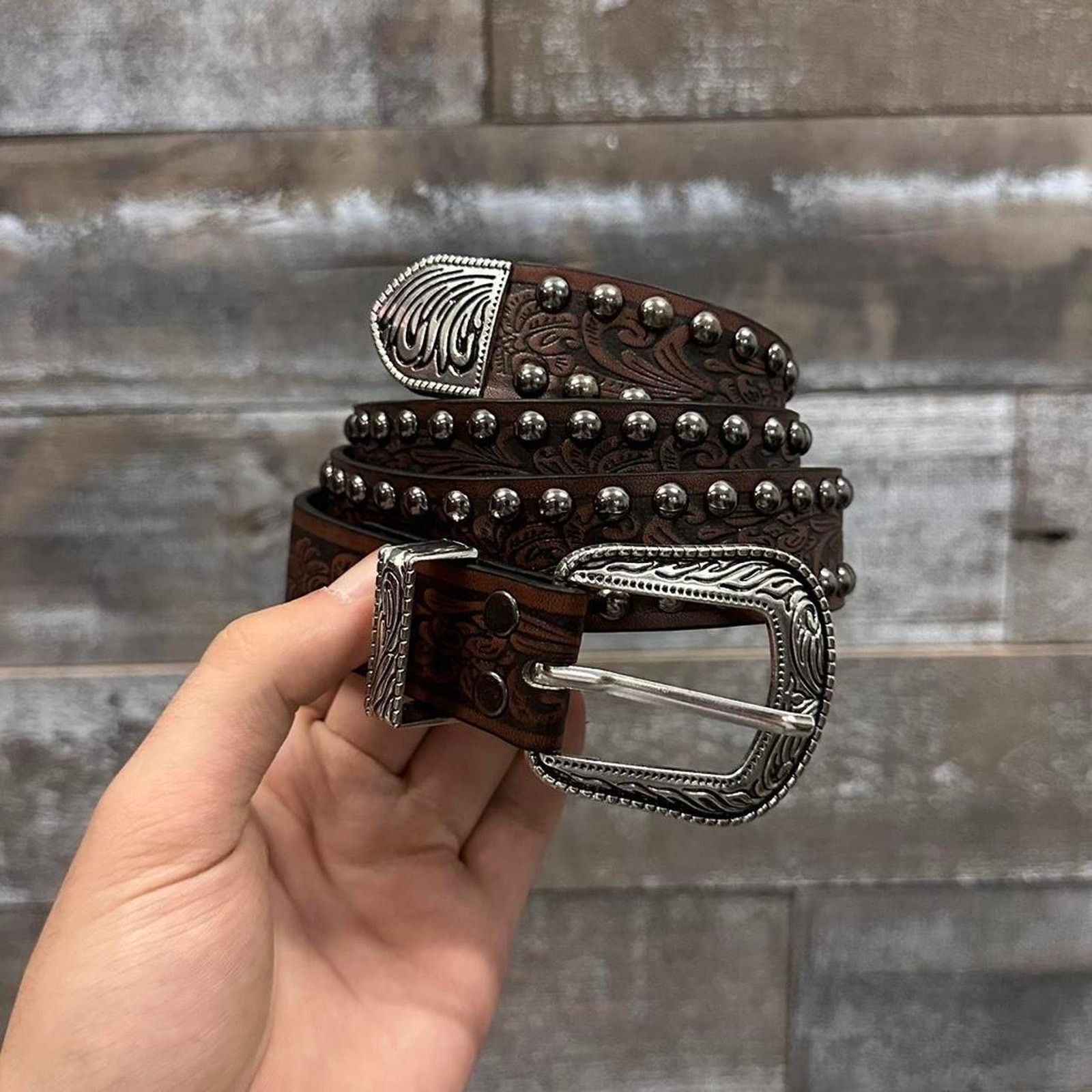 Other Vintage brown western studded metal WMNS2 Size ONE SIZE - 1 Thumbnail