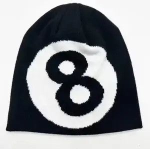 High Sport Y2K Knitting Number 8 Beanie Hat Size ONE SIZE - 3 Thumbnail