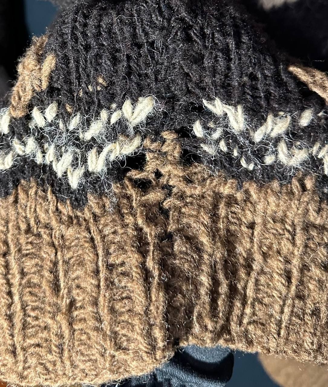 Vintage Vintage HandKnit Wool Sweater heavy winter jumper camel Size L / US 10 / IT 46 - 4 Thumbnail