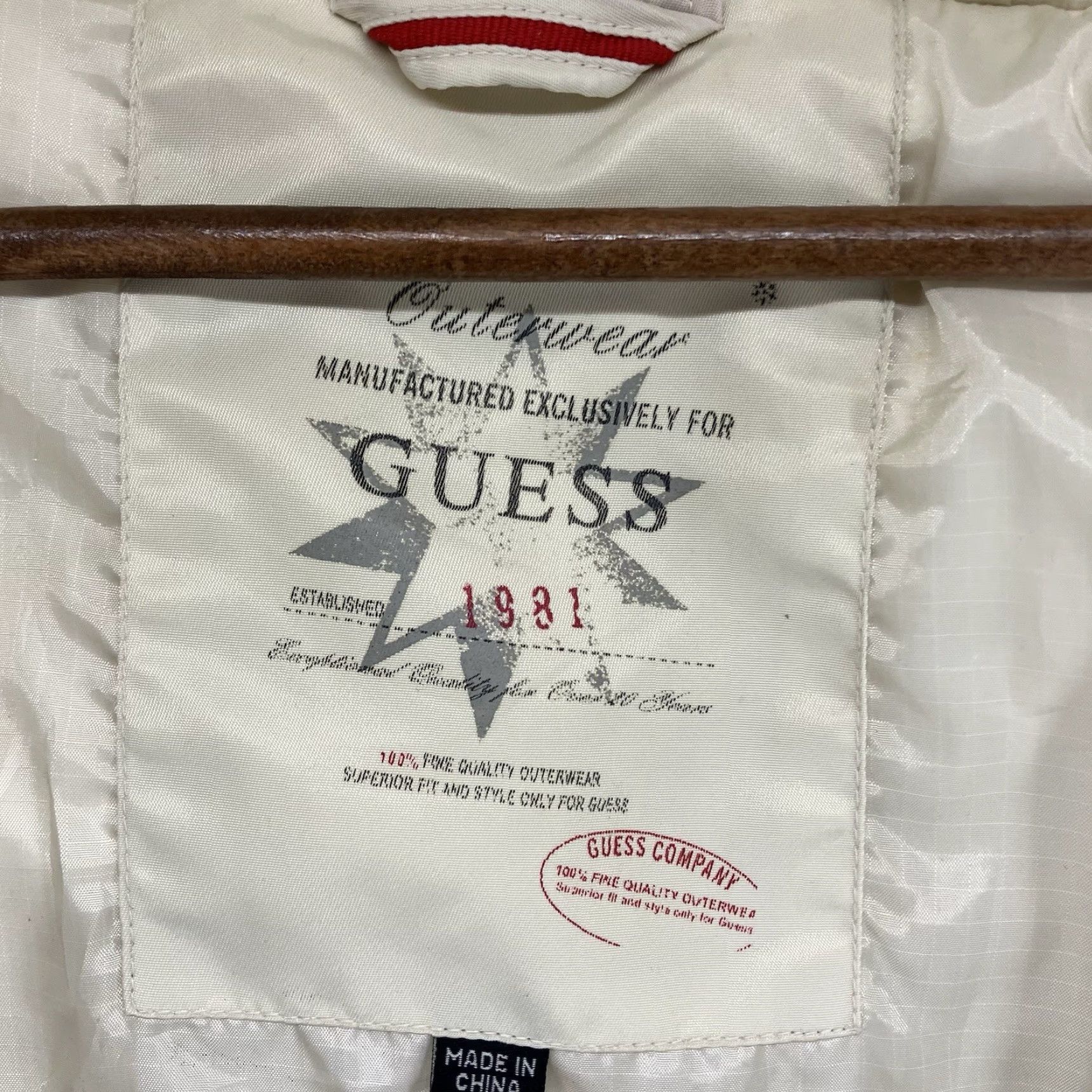 Guess GUESS Women's Puffer Jacket Down Feather Filled Full Zip Faux Fur Hood Large Beige Mid-Length Winter Fall Size L / US 10 / IT 46 - 4 Thumbnail