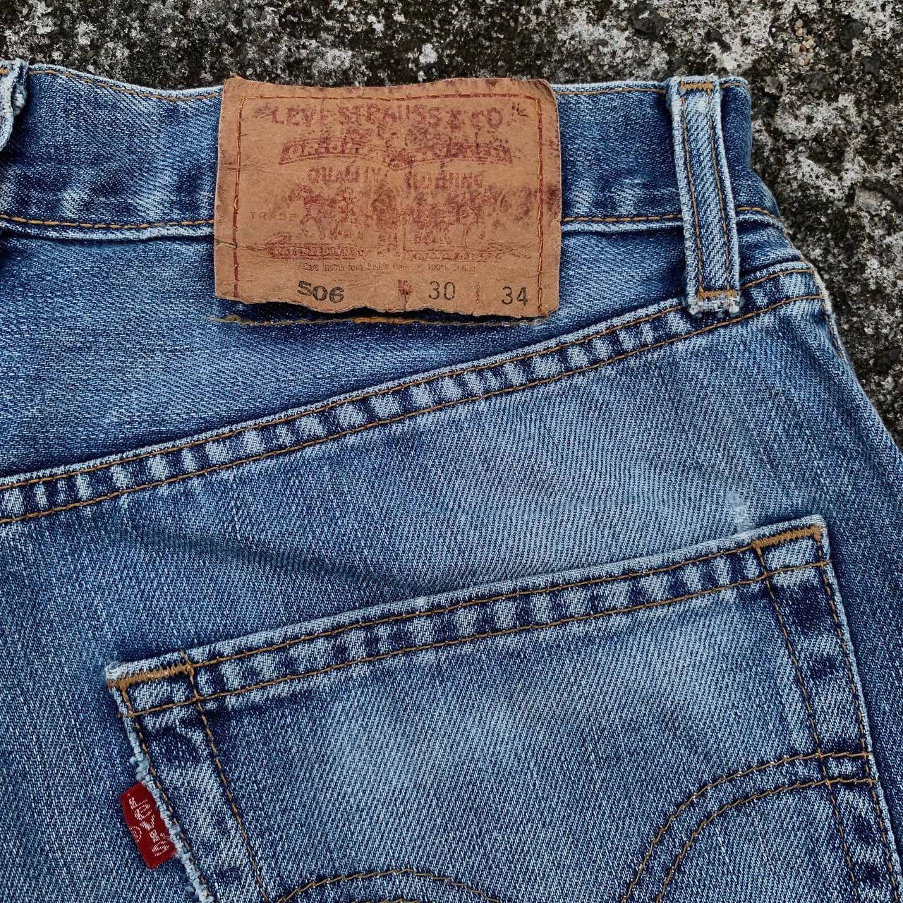 Levi's Vintage Levis 506 Cropped Ripped Jeans Light Blue Wash Deni Size US 30 / EU 46 - 8 Thumbnail