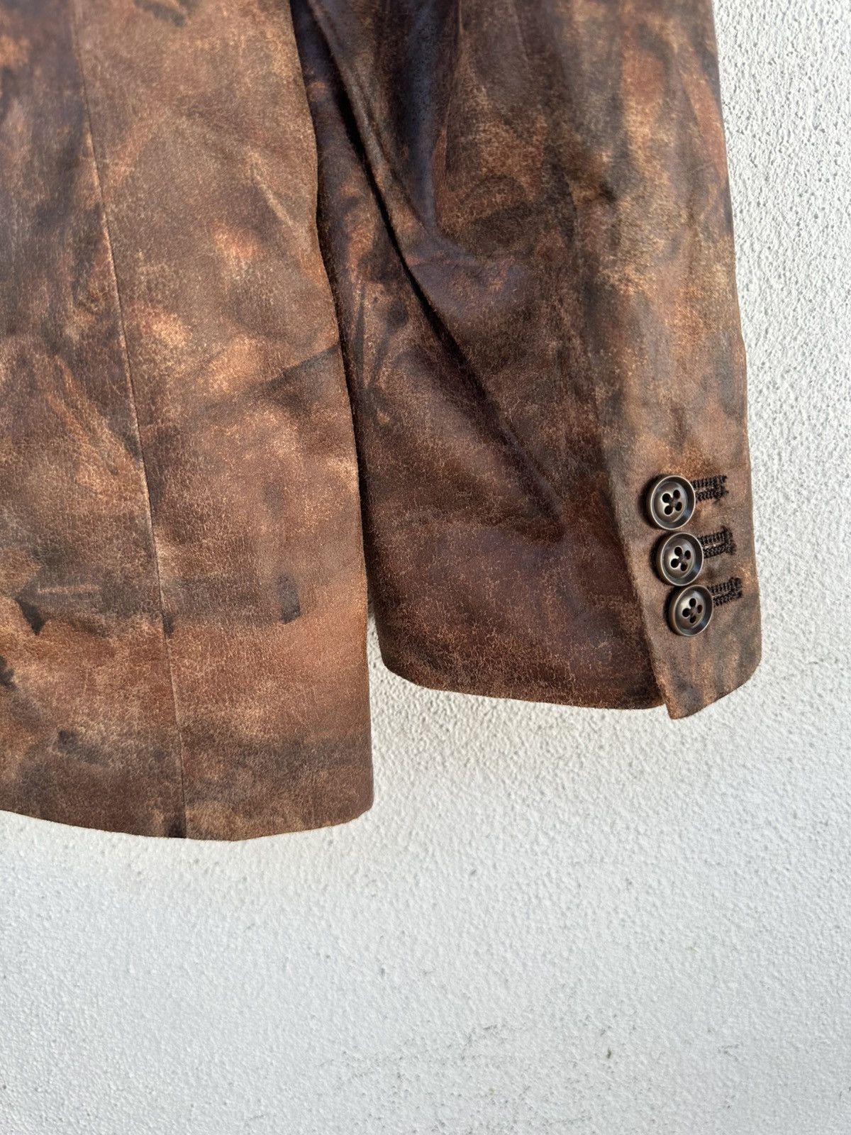 Japanese Brand × Tornado Mart Tornado Mart Brown Leather Grain Printed Blazer Size US M / EU 48-50 / 2 - 9 Thumbnail
