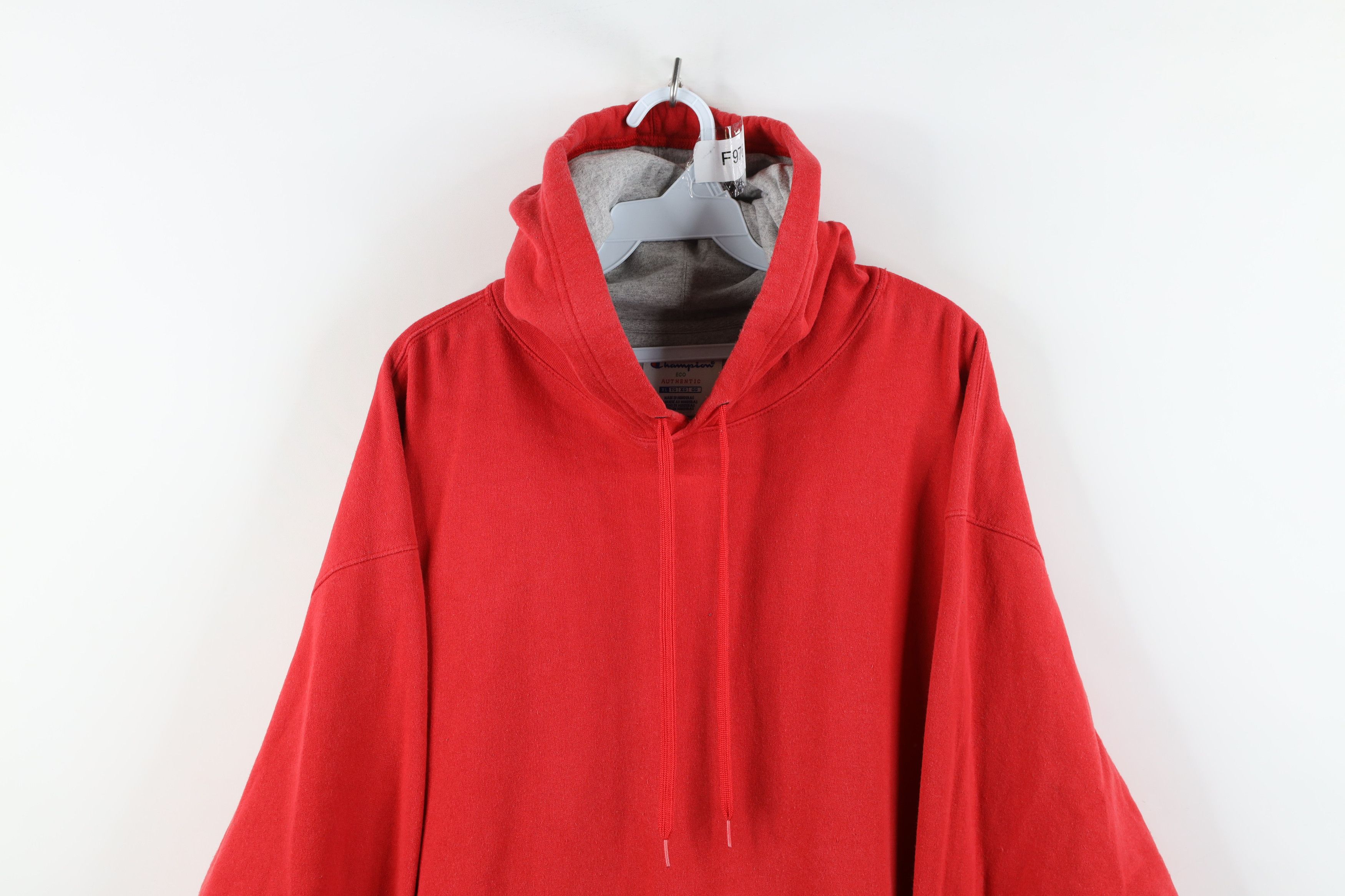 Champion Vintage Champion Baggy Oversized Hoodie Sweatshirt Red Size US XL / EU 56 / 4 - 2 Thumbnail