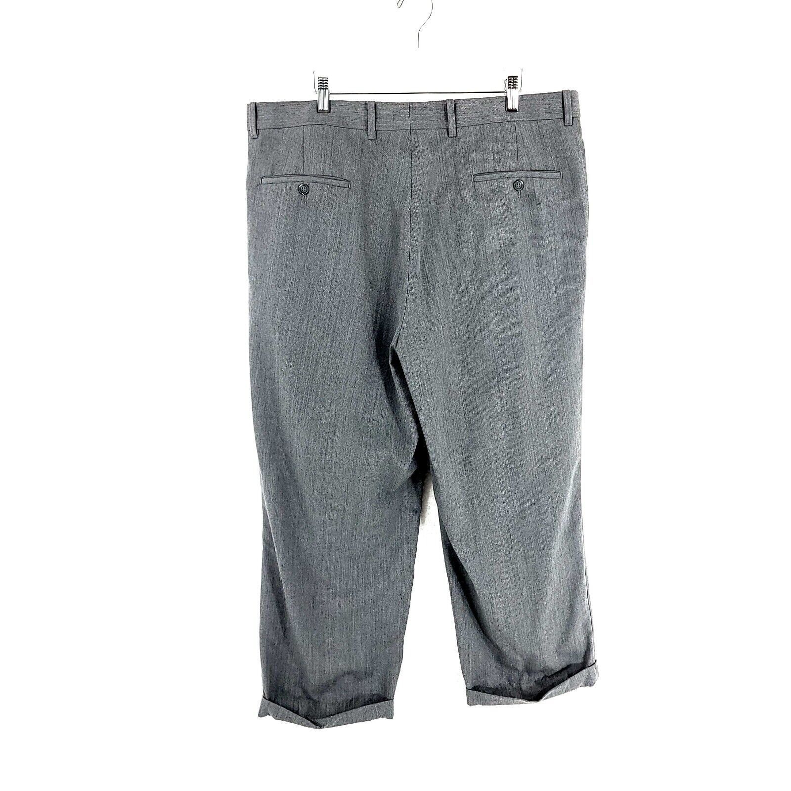 Joseph & Feiss Joseph & Feiss International Wool Twill Gray Pleated Cuffed Size 40R - 3 Thumbnail