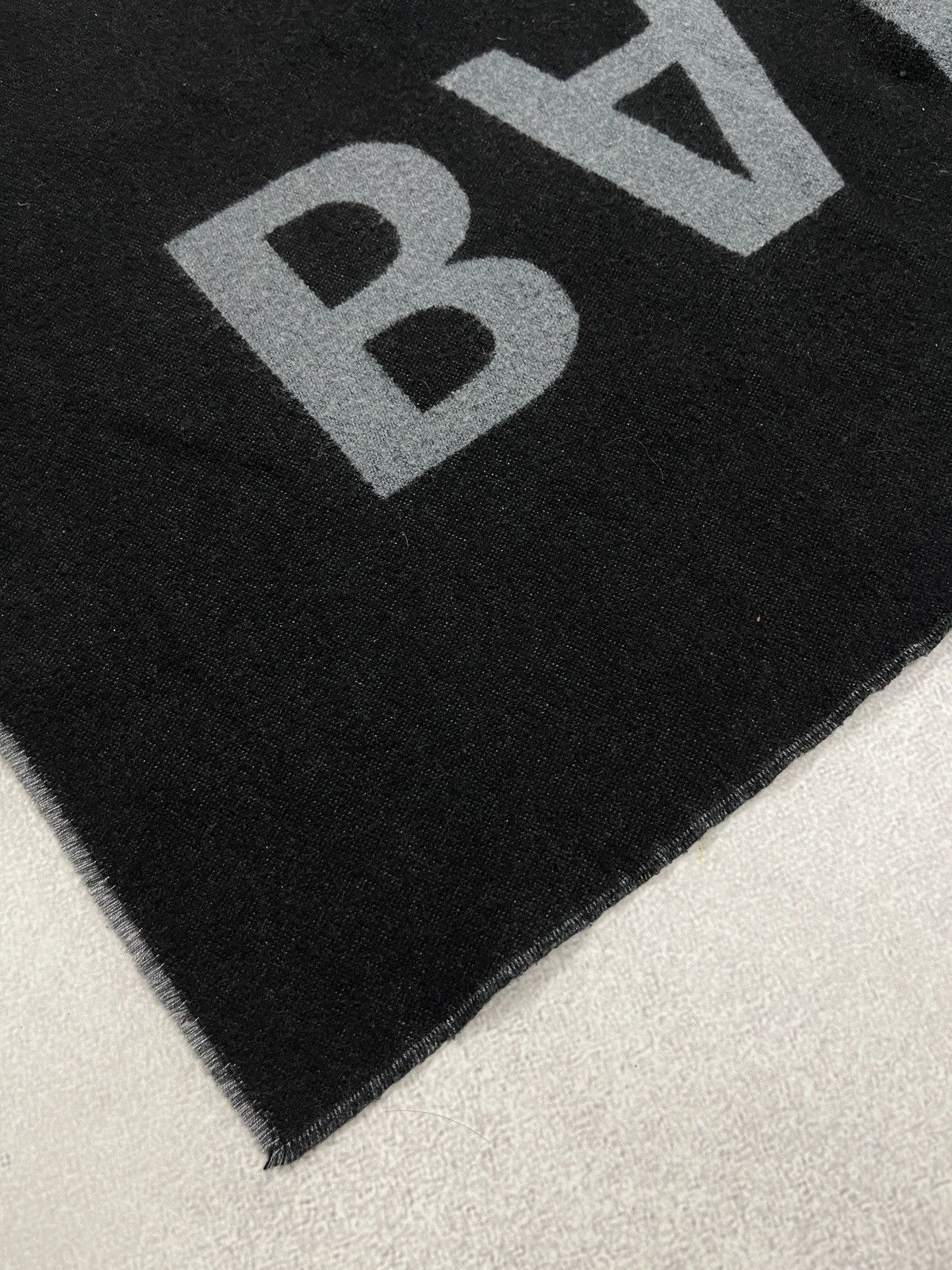 Other Balenciaga Black Label Big Logo Wool Scarf Black Doube Sided Size ONE SIZE - 6 Thumbnail