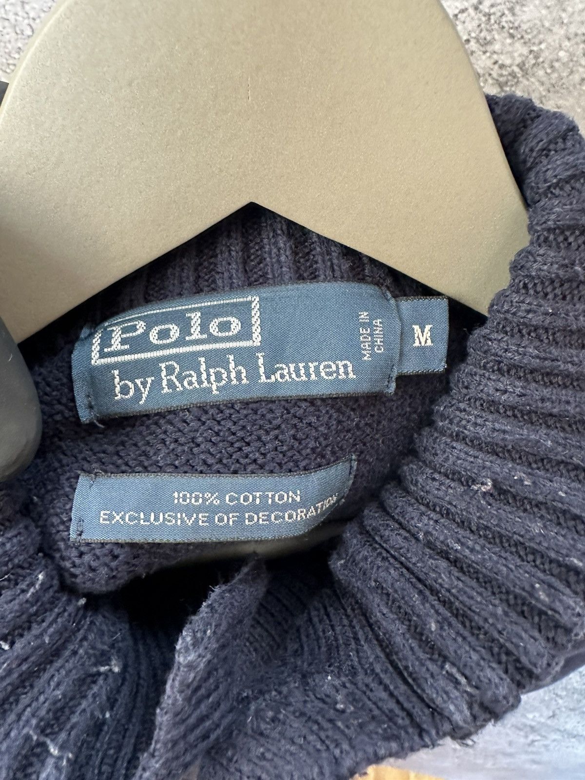 Polo Ralph Lauren × Vintage Polo Ralph Lauren Vintage 1/4 Button Knit Sweater Navy LS Size US M / EU 48-50 / 2 - 11 Thumbnail