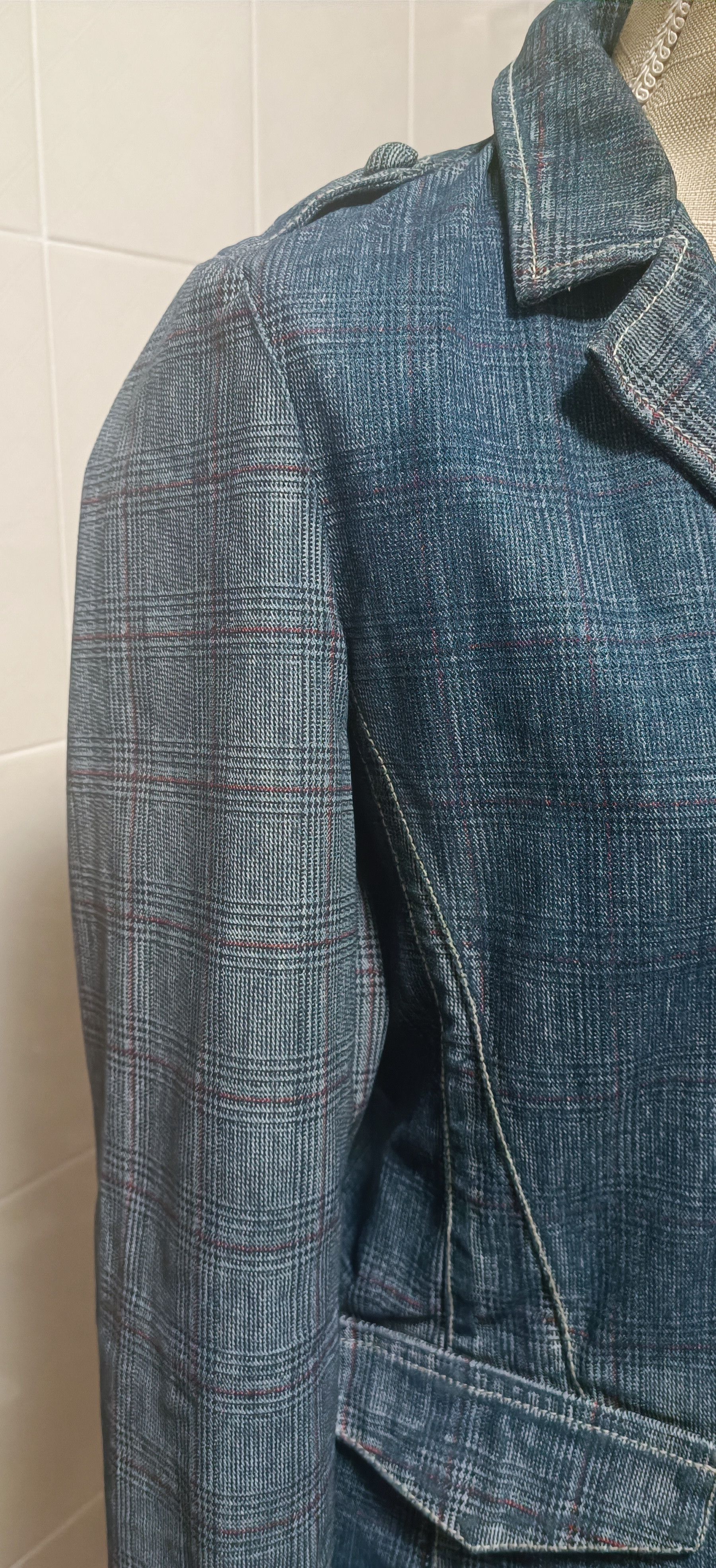 Jean Paul Gaultier Blue denim jacket with tartan print Size L / US 10 / IT 46 - 6 Thumbnail