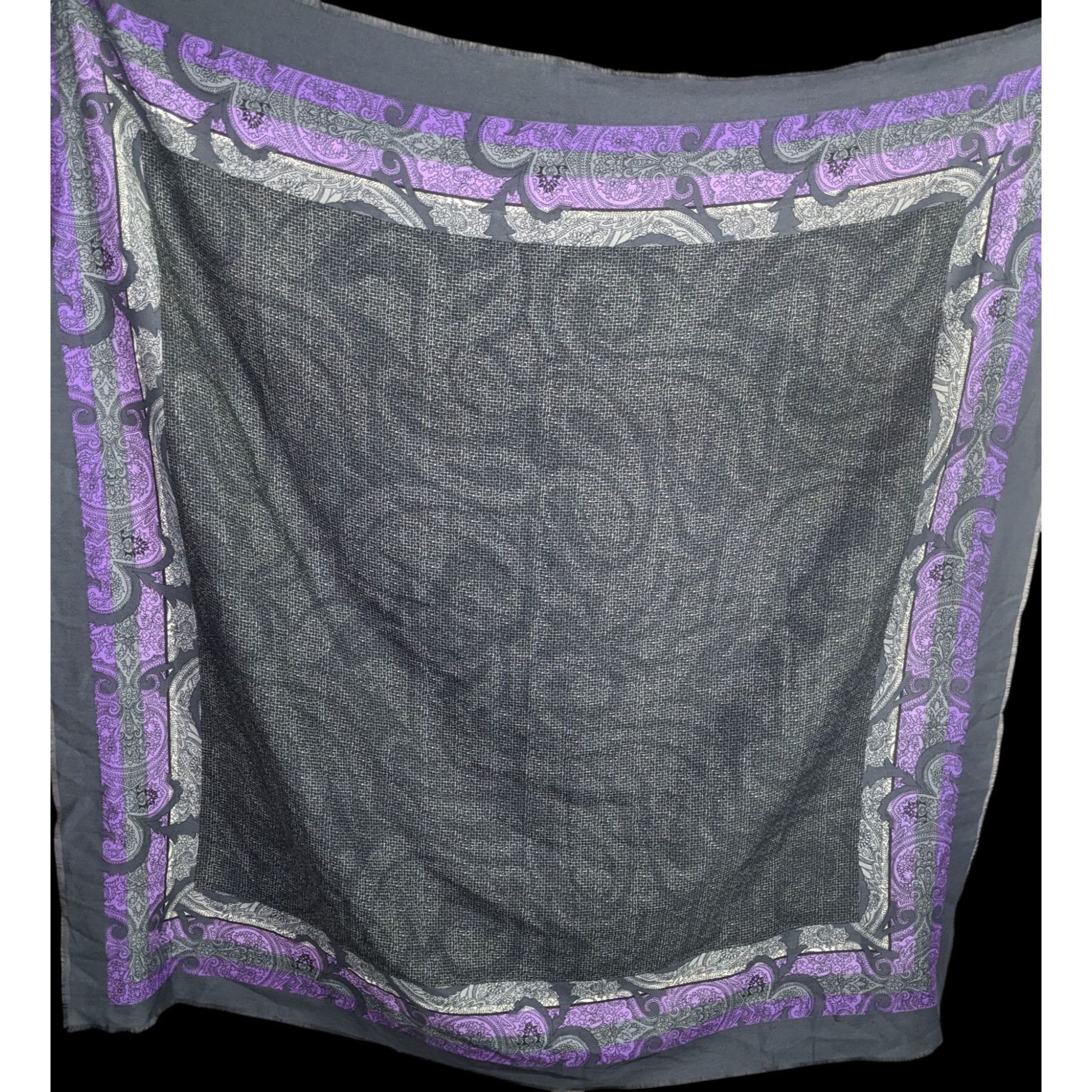 Other Marco Corsari Vintage Gothic Paisley Scarf 46x46 Purple & Gr Size ONE SIZE - 2 Thumbnail
