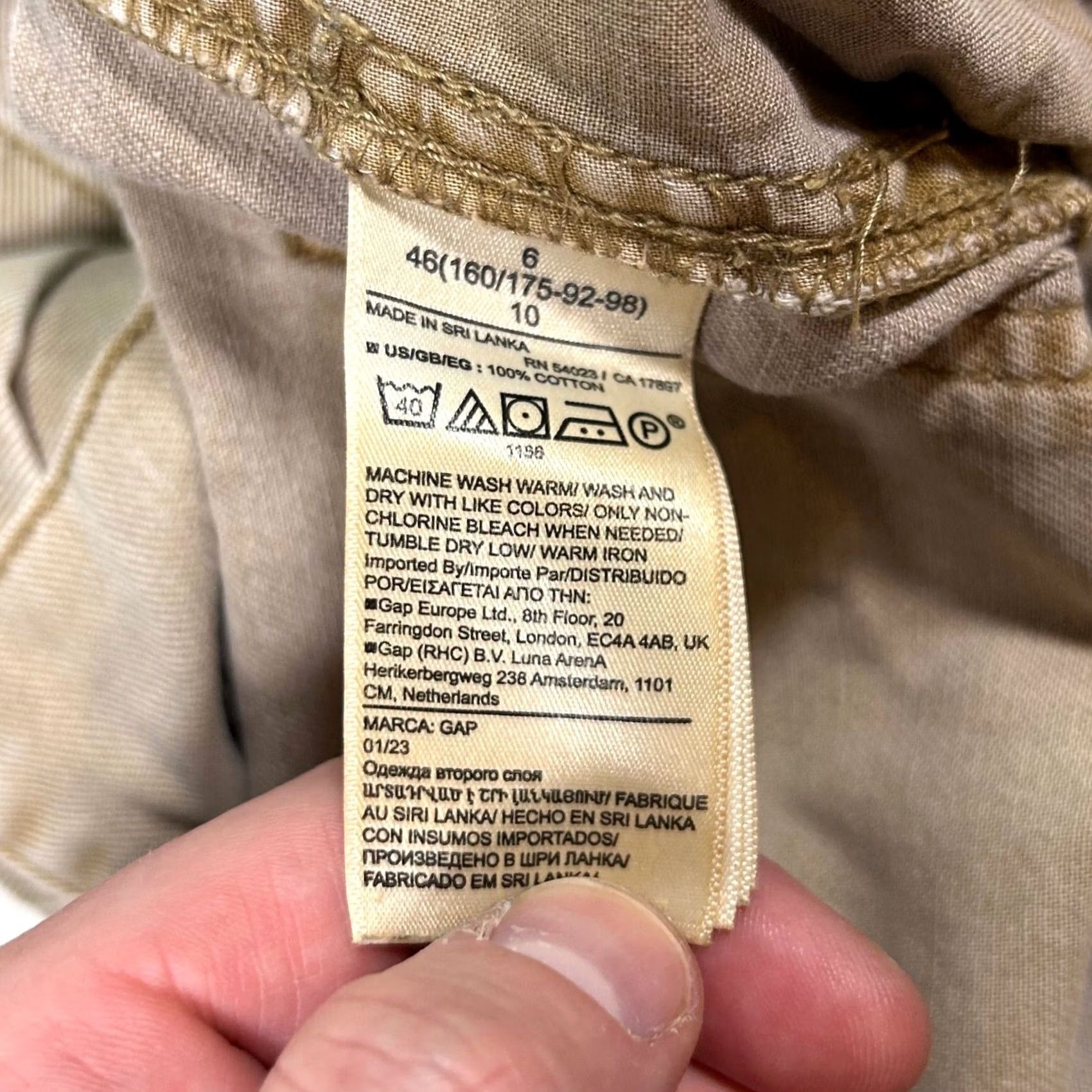 Gap GAP Women's Cargo Pants Wide Leg Khaki Casual Utility Trousers Size 6 Size 28" / US 6 / IT 42 - 6 Thumbnail