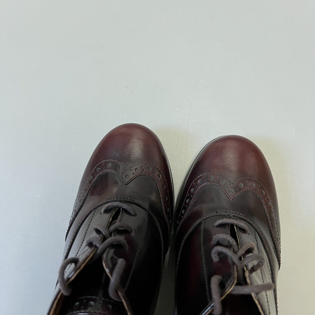 Clarks Clarks Artisan Burgundy Leather Wingtip Oxford Heels Size US 8 / IT 38 - 3 Thumbnail