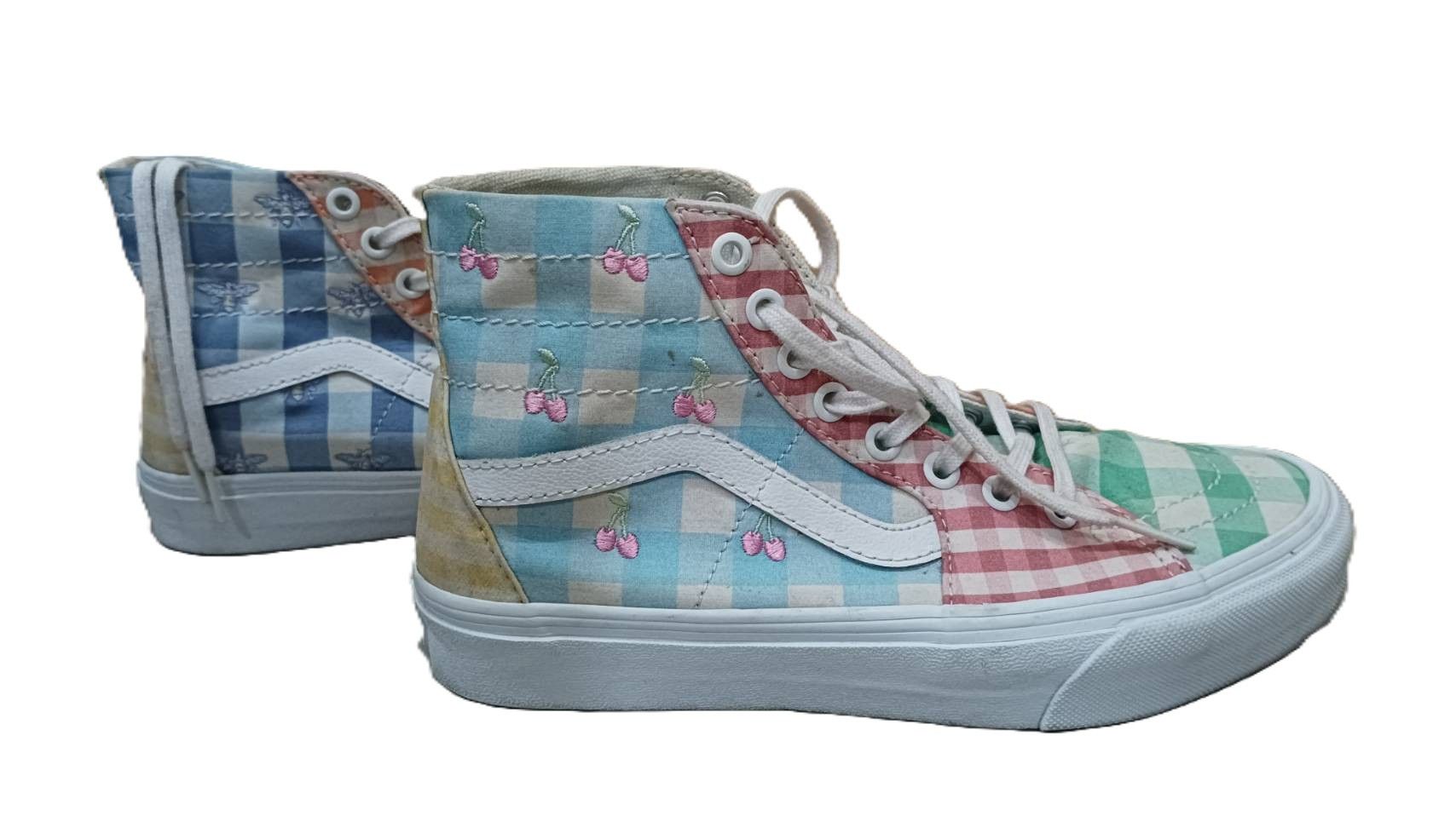 Vans Sk8 Hi Gingham Print Vans Vans Sk8-Hi Multi Colored Cherry