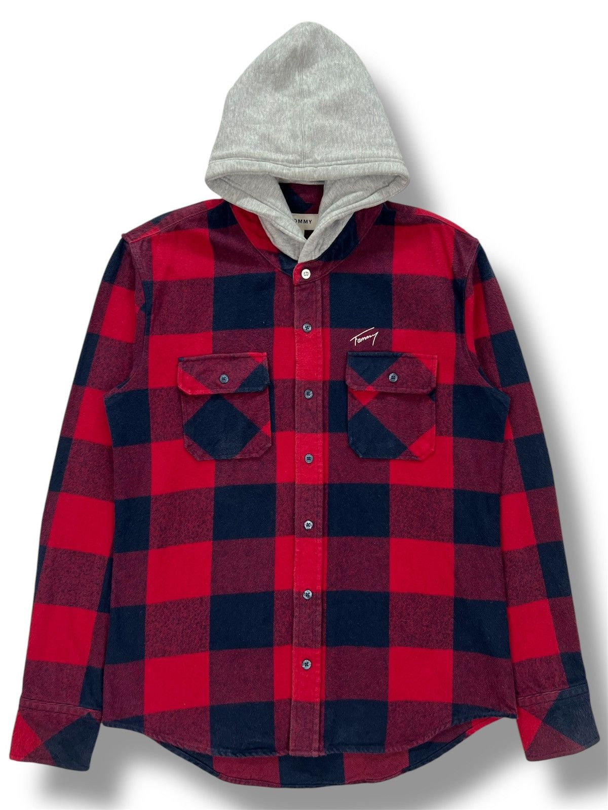 Designer × Tommy Hilfiger Tommy Plaid Flannel Hooded Shirt Size US S / EU 44-46 / 1 - 1 Thumbnail