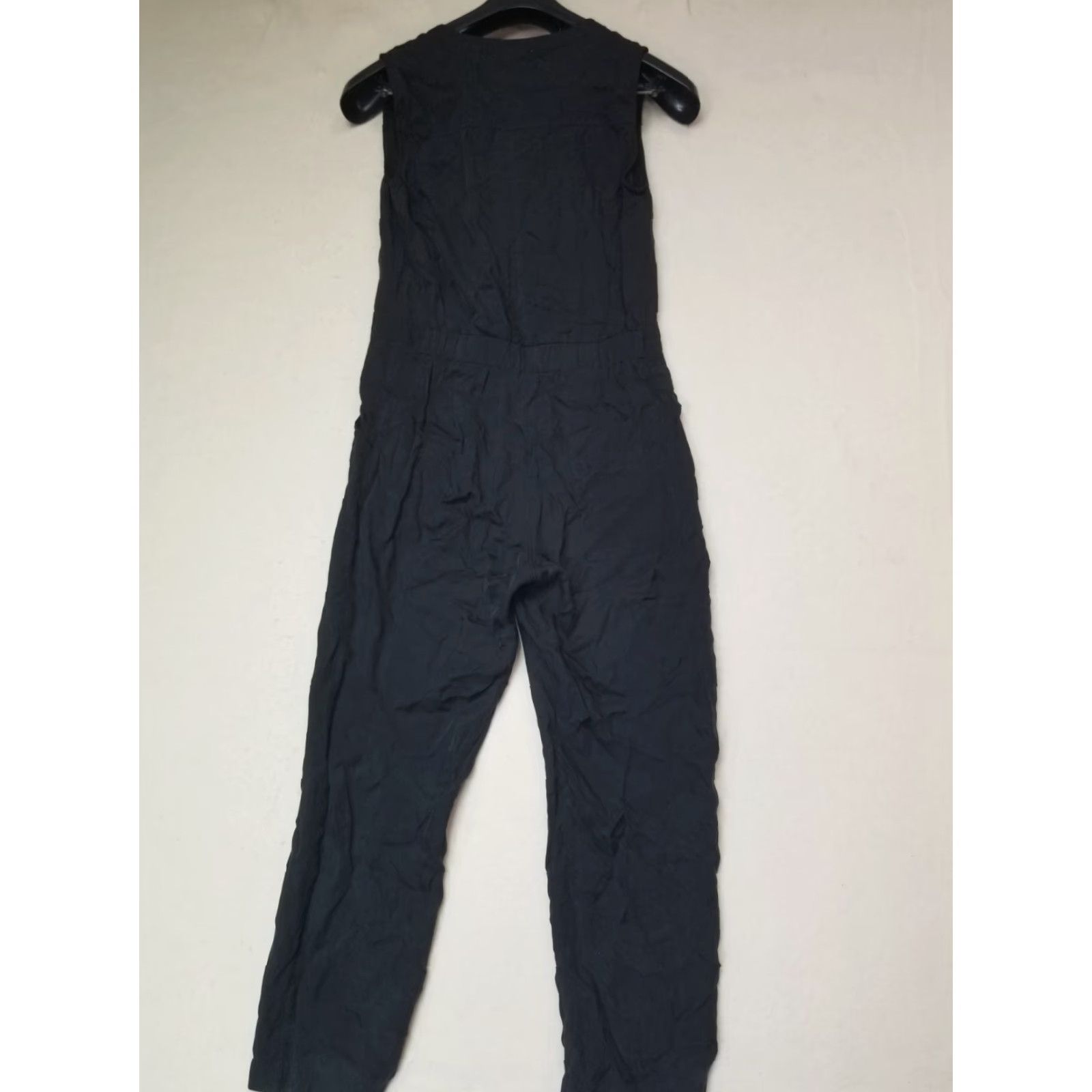 Anthropologie Mo:Vint Anthropologie Black Sleeveless Romper Jumpsuit Women S One-Piece Pockets Adjustable Waist Tailored Casual Workwear Size 28" / US 6 / IT 42 - 2 Thumbnail