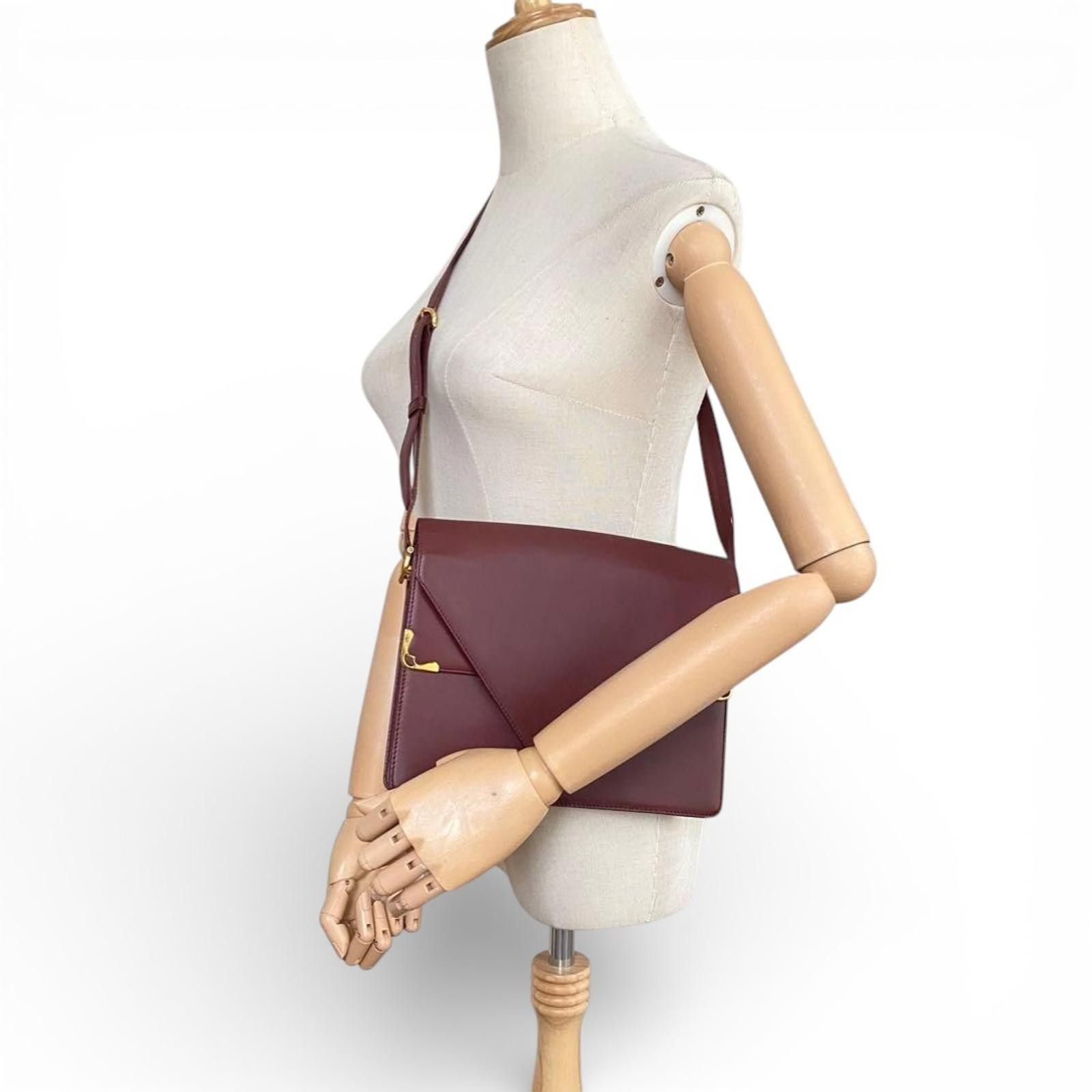 Cartier Cartier - Burgundy Leather Crossbody Bag Size ONE SIZE - 2 Thumbnail