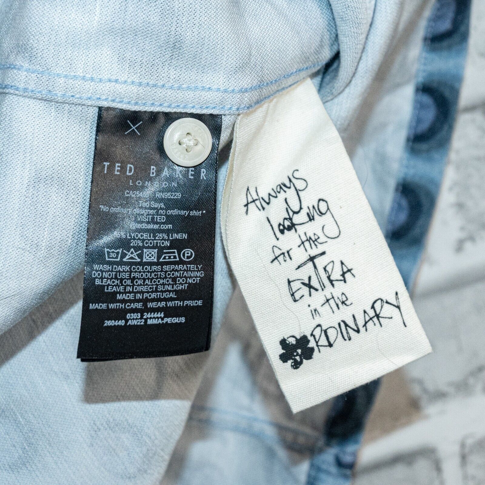 Ted Baker Ted Baker Retro Spot camp Collar Shirt Blue short sleeve Size US M / EU 48-50 / 2 - 8 Thumbnail