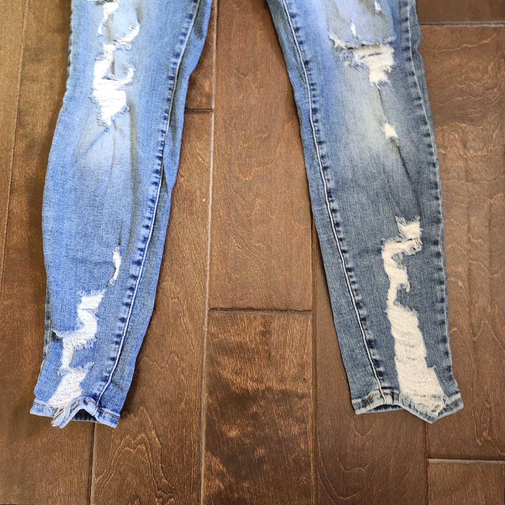 Forever 21 Forever 21 Los Angeles Women's Distressed Blue Denim Jeans Slim Skinny - Size 27, Blue, Jeans, Women Size 27" / US 4 / IT 40 - 2 Thumbnail