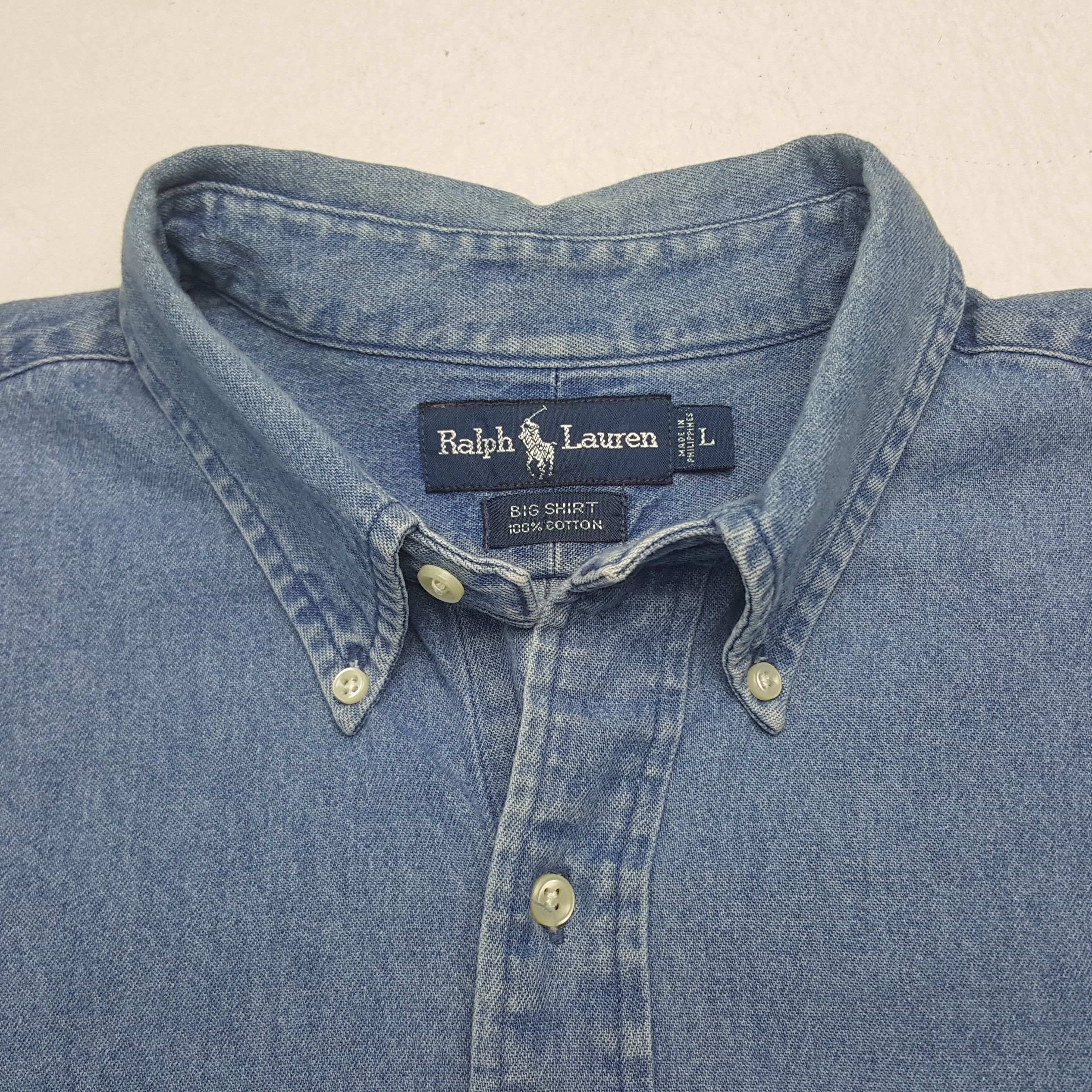 Polo Ralph Lauren Vintage Polo Ralph Lauren American Denim Shirt Button Up 31 Size US XXL / EU 58 / 5 - 4 Thumbnail
