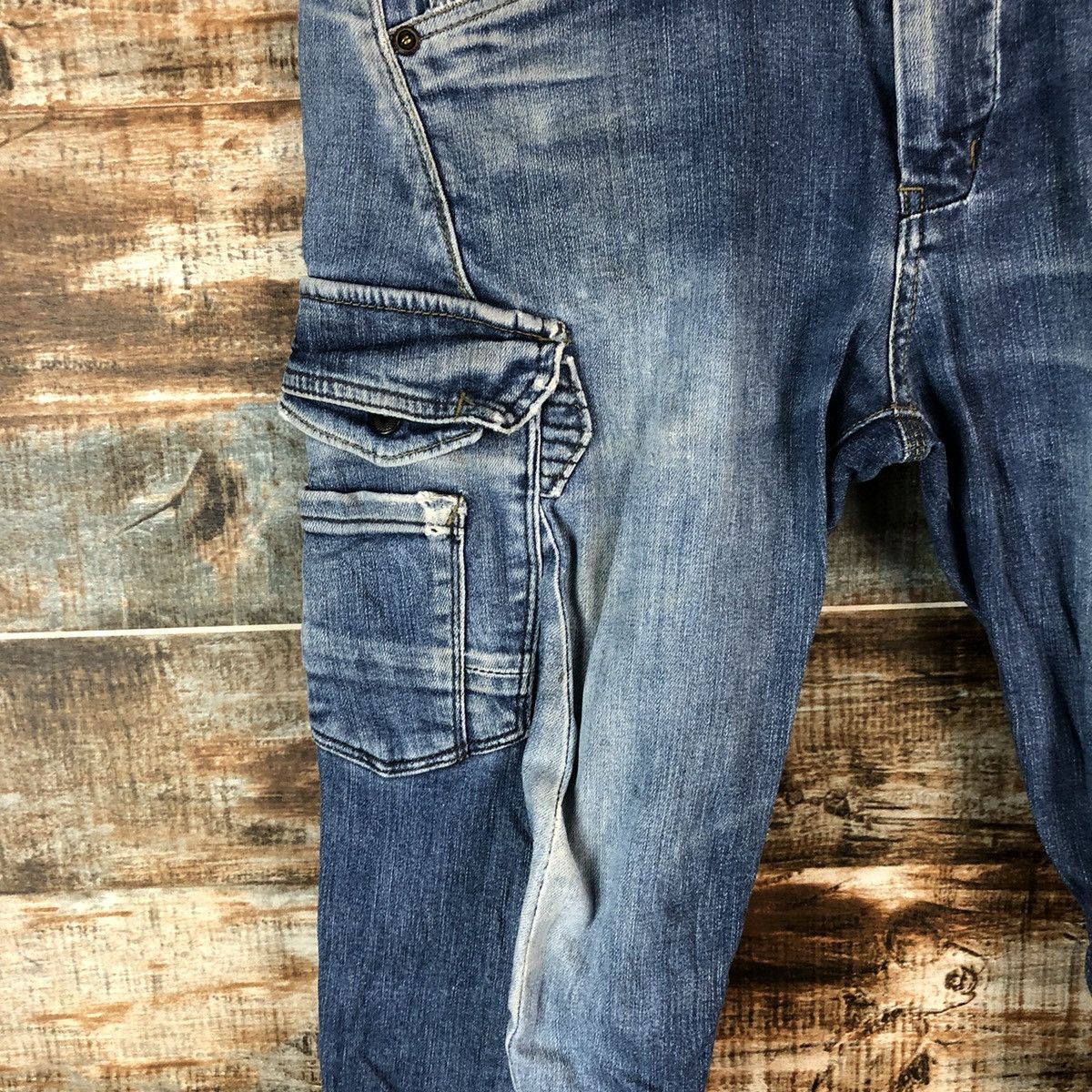 Japanese Brand Even River Blue Distressed Denim Multipocket Pants #A2170 Size US 29 - 9 Thumbnail