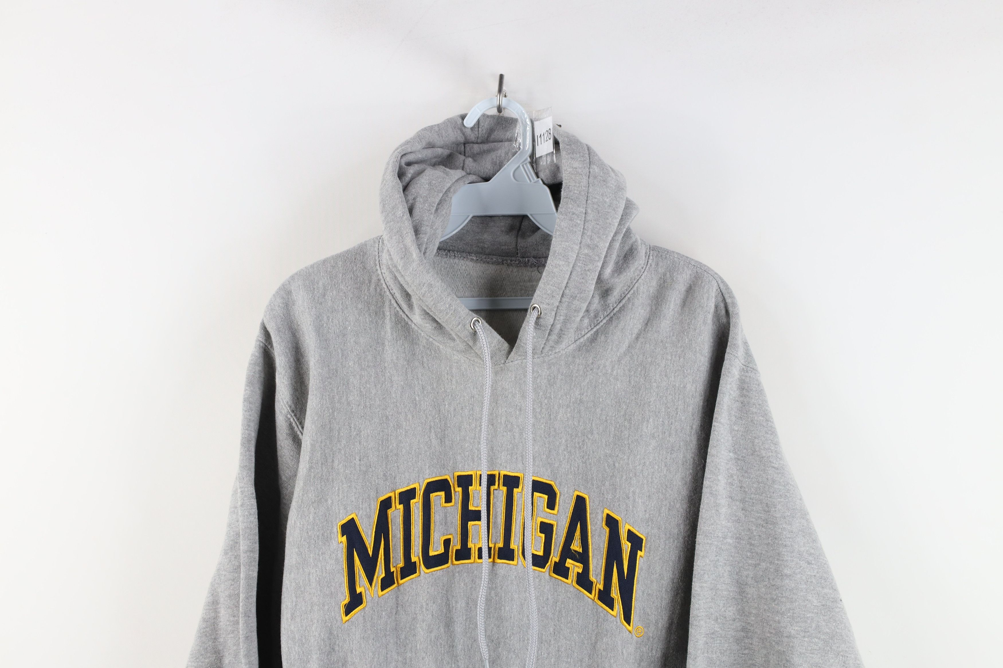 Vintage Vintage 90s University of Michigan Hoodie Heather Gray Size US M / EU 48-50 / 2 - 2 Thumbnail