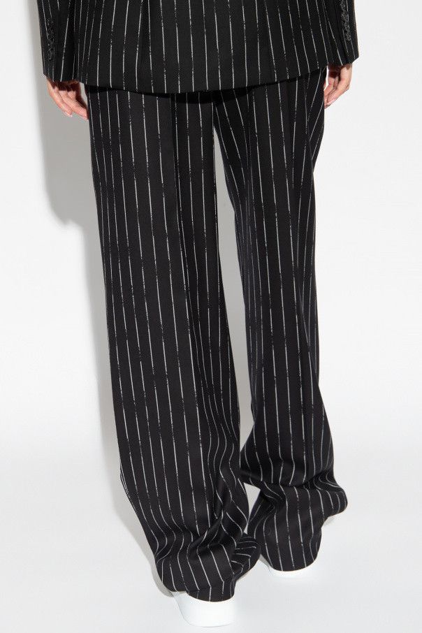 Alexander McQueen o1s22i1n1024 Broken Pinstripe Trouser in Black Size 26" / US 2 / IT 38 - 4 Thumbnail