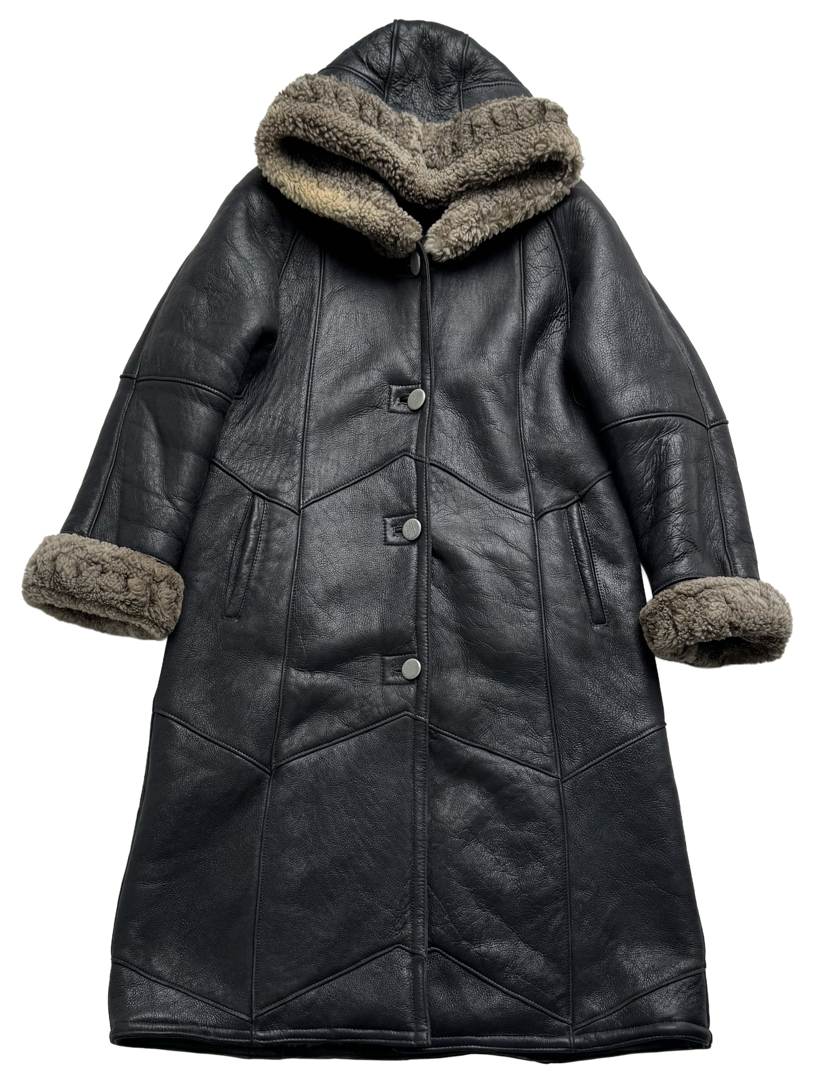 Vintage Vintage Real Sheepskin Hooded Coat Size L / US 10 / IT 46 - 6 Thumbnail