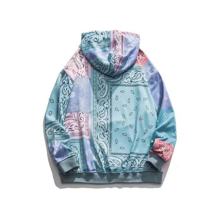 Japanese Brand Bandana Patchwork Blue Hoodie Size US L / EU 52-54 / 3 - 2 Thumbnail