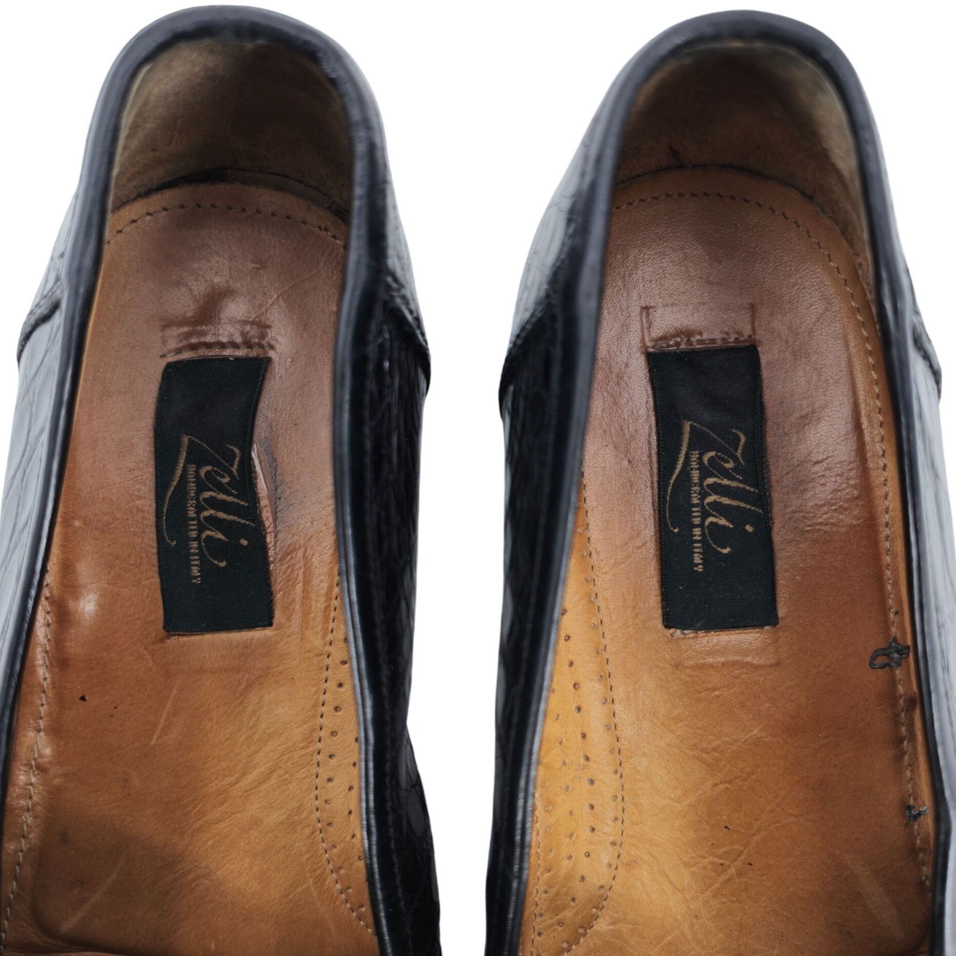 Zelli Zelli Tuscany Exotic Black Caiman Crocodile Dress Shoe Men 9 Size US 9 / EU 42 - 6 Thumbnail