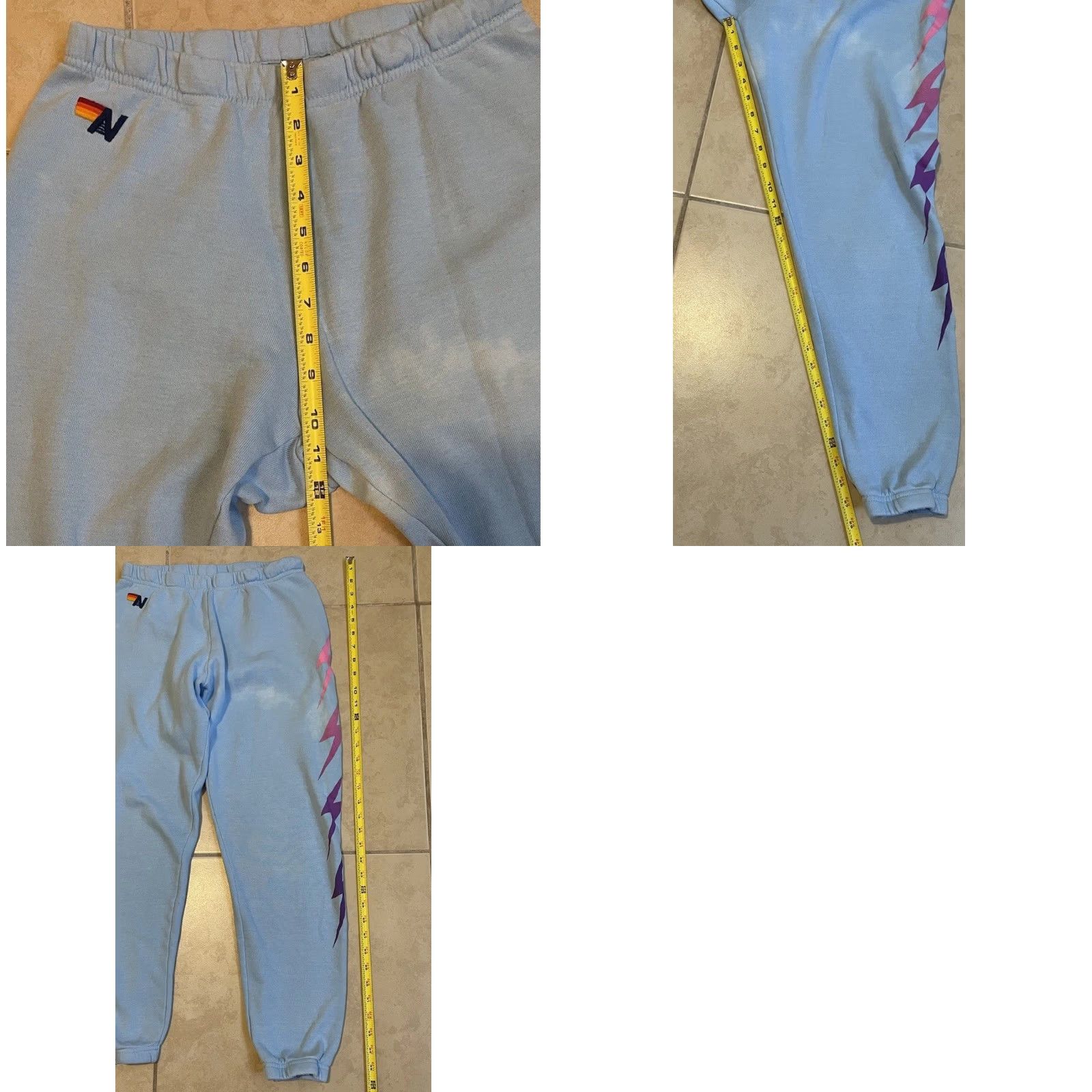 Aviator Nation Aviator Nation Sweatpants Faded Lightning Bolt Blue S USA Women Size 28" / US 6 / IT 42 - 10 Thumbnail