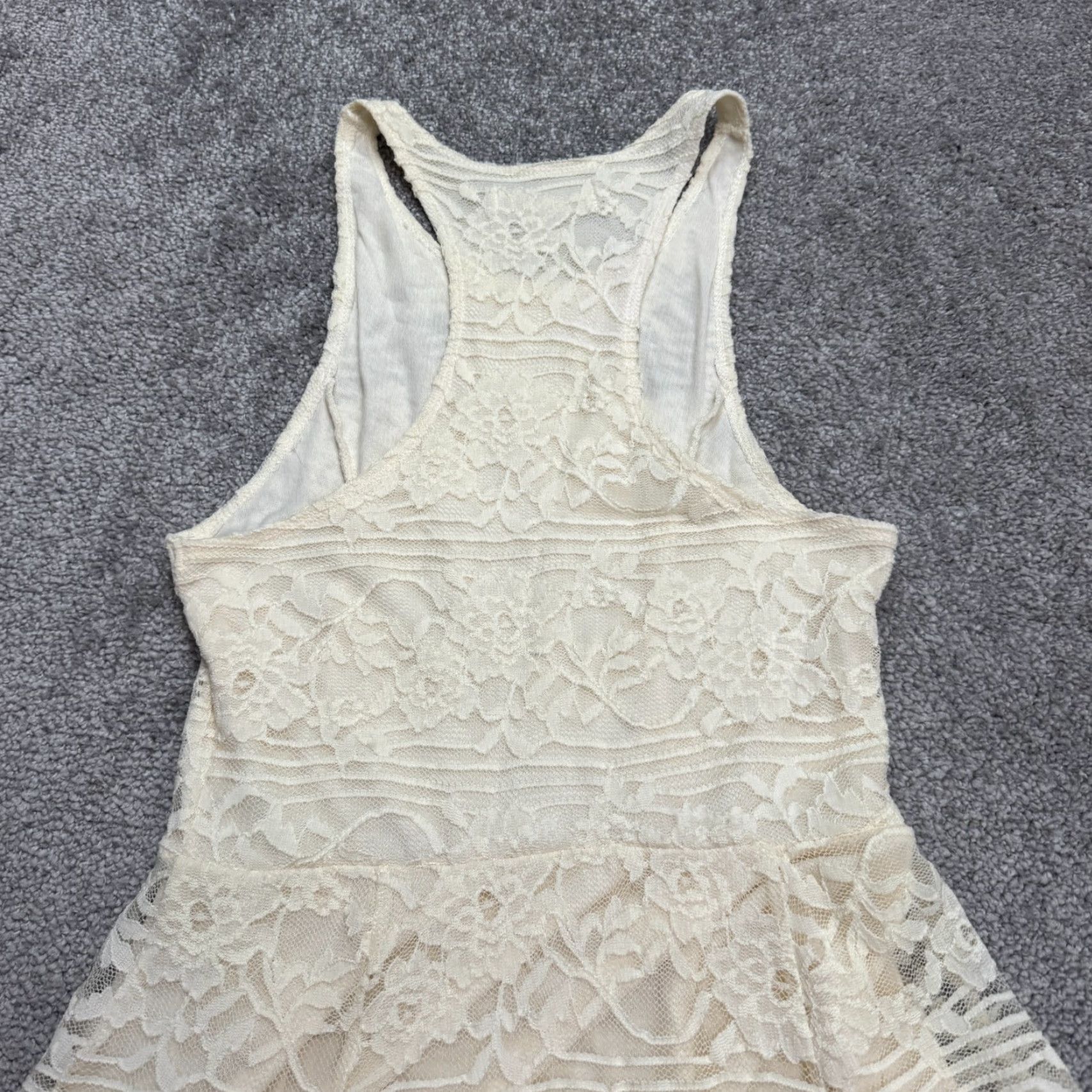 Abercrombie & Fitch Abercrombie & Fitch Lace Floral A-Line Mini Dress Womens Small Ivory Sleeveless Size S / US 4 / IT 40 - 3 Thumbnail