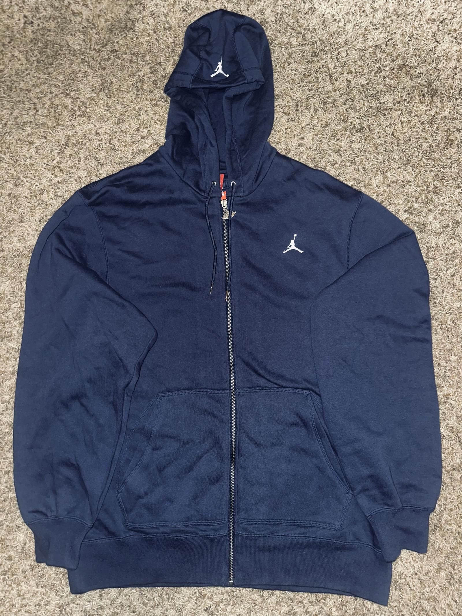 Vintage Jordan Mens Wings Full Zip Hoodie Black Sample - Main Image