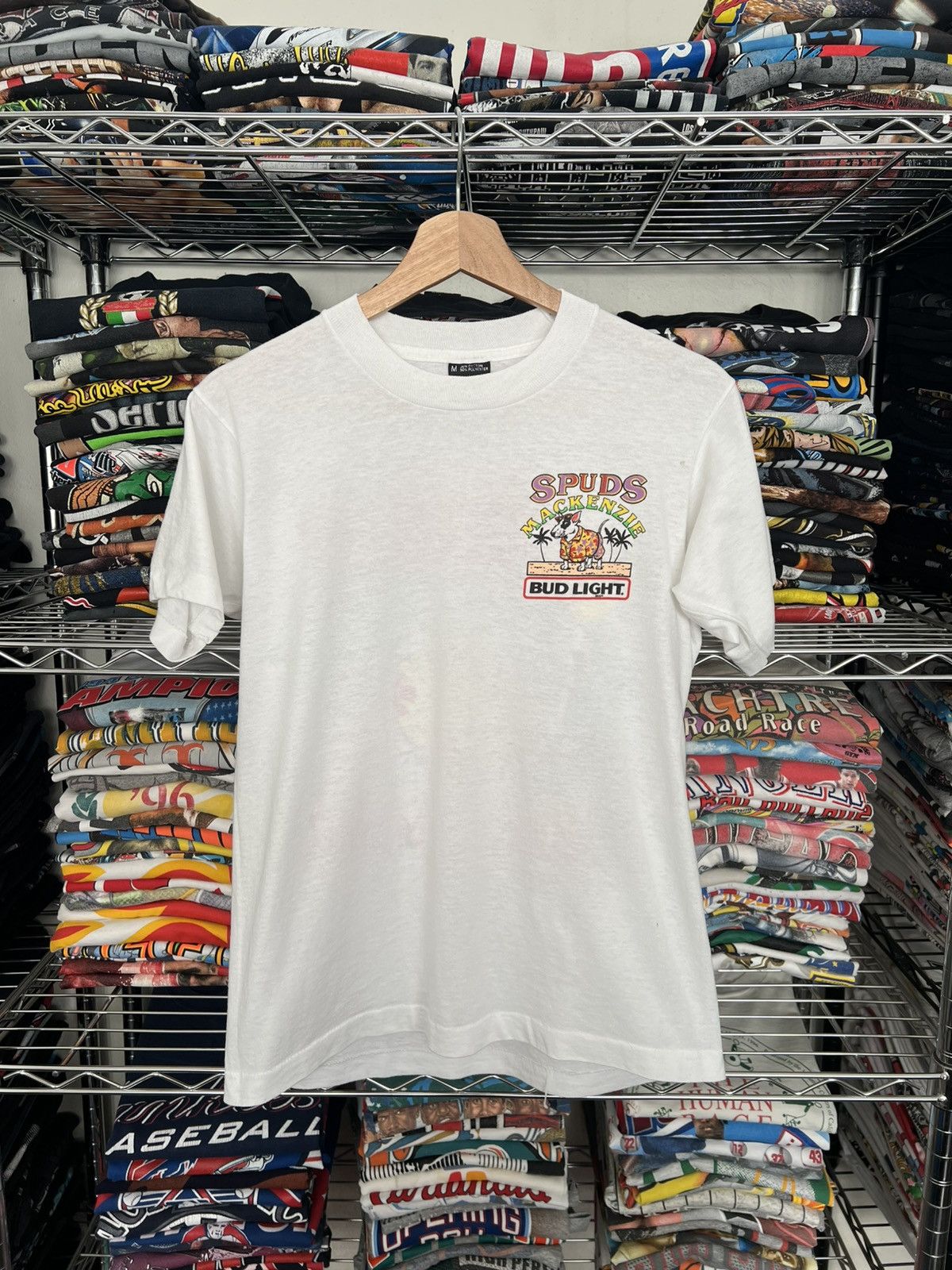 Budweiser 1986 Bud Light Spuds Mackenzie’s Beach Patrol 80s Beer Tee Size US M / EU 48-50 / 2 - 2 Thumbnail
