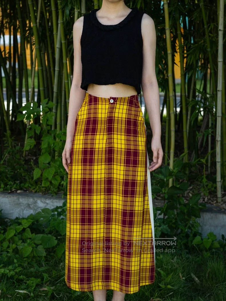 Comme des Garcons Comme Des Garcons size S Main line yellow check spliced ra Size 23" - 4 Thumbnail