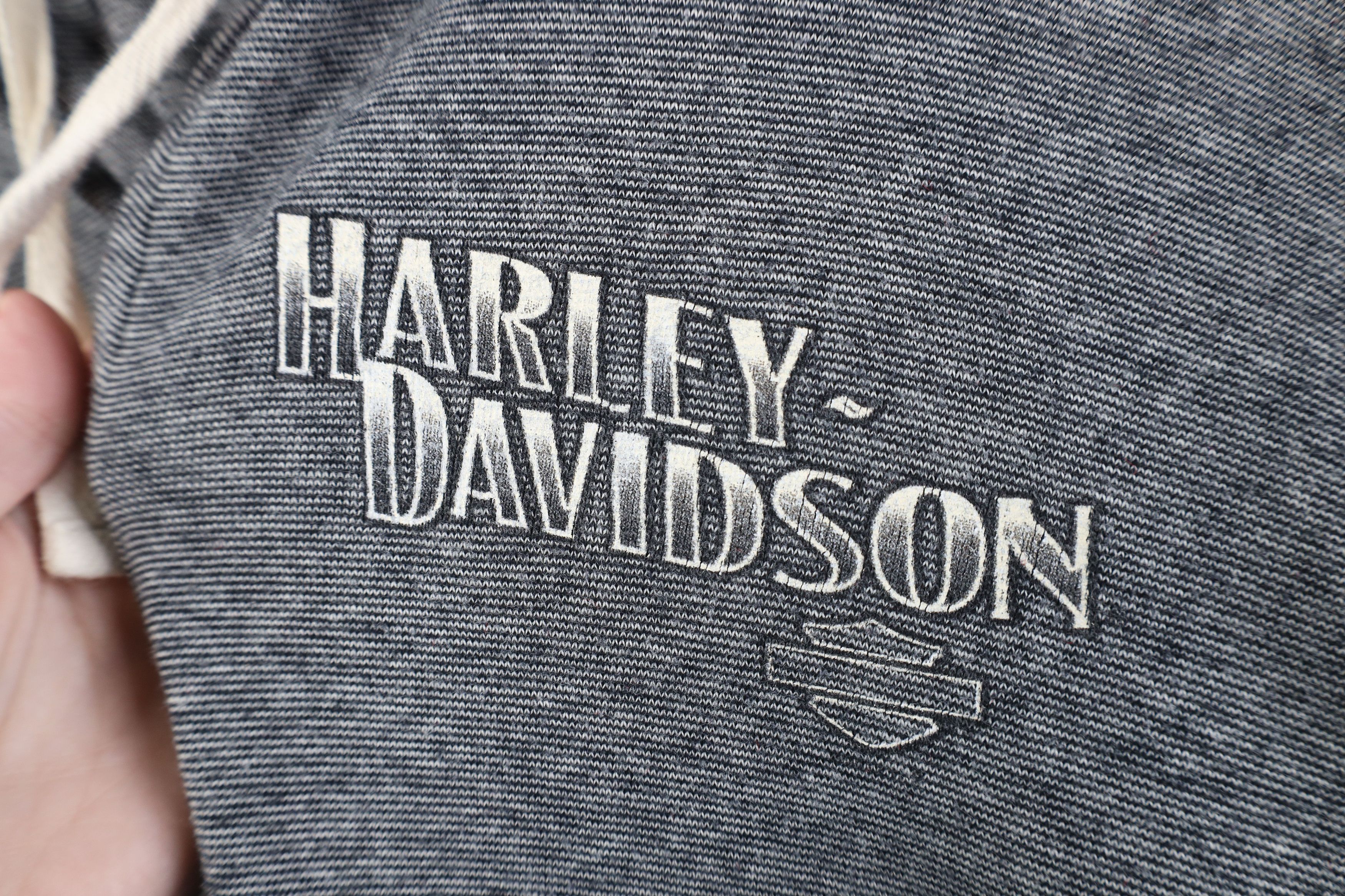 Harley Davidson Vintage Y2K Harley Davidson Striped Jersey Knit Zip Hoodie Size XL / US 12-14 / IT 48-50 - 4 Thumbnail