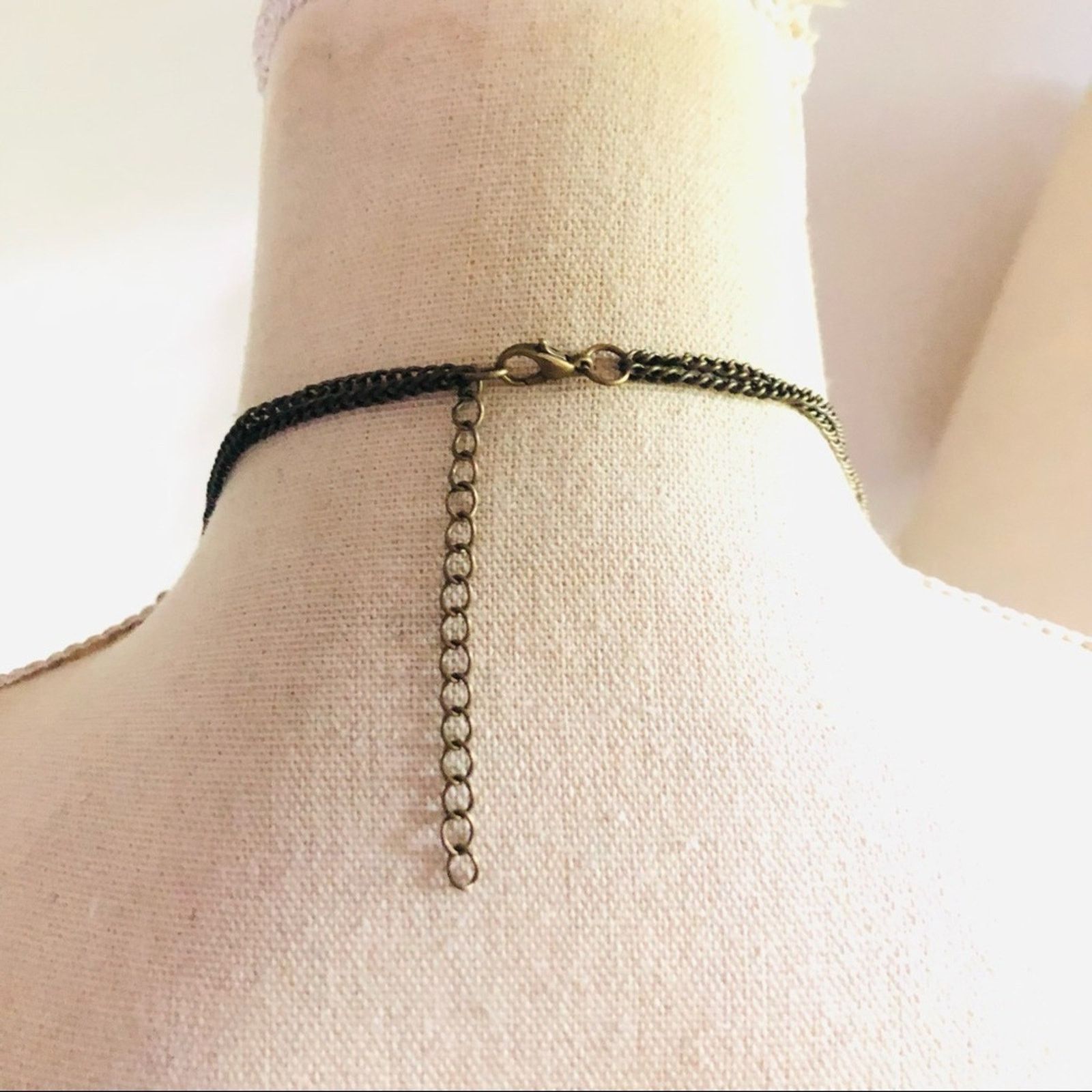 Jewelry Double strand layered brass chain disc accent long necklace Size ONE SIZE - 4 Thumbnail