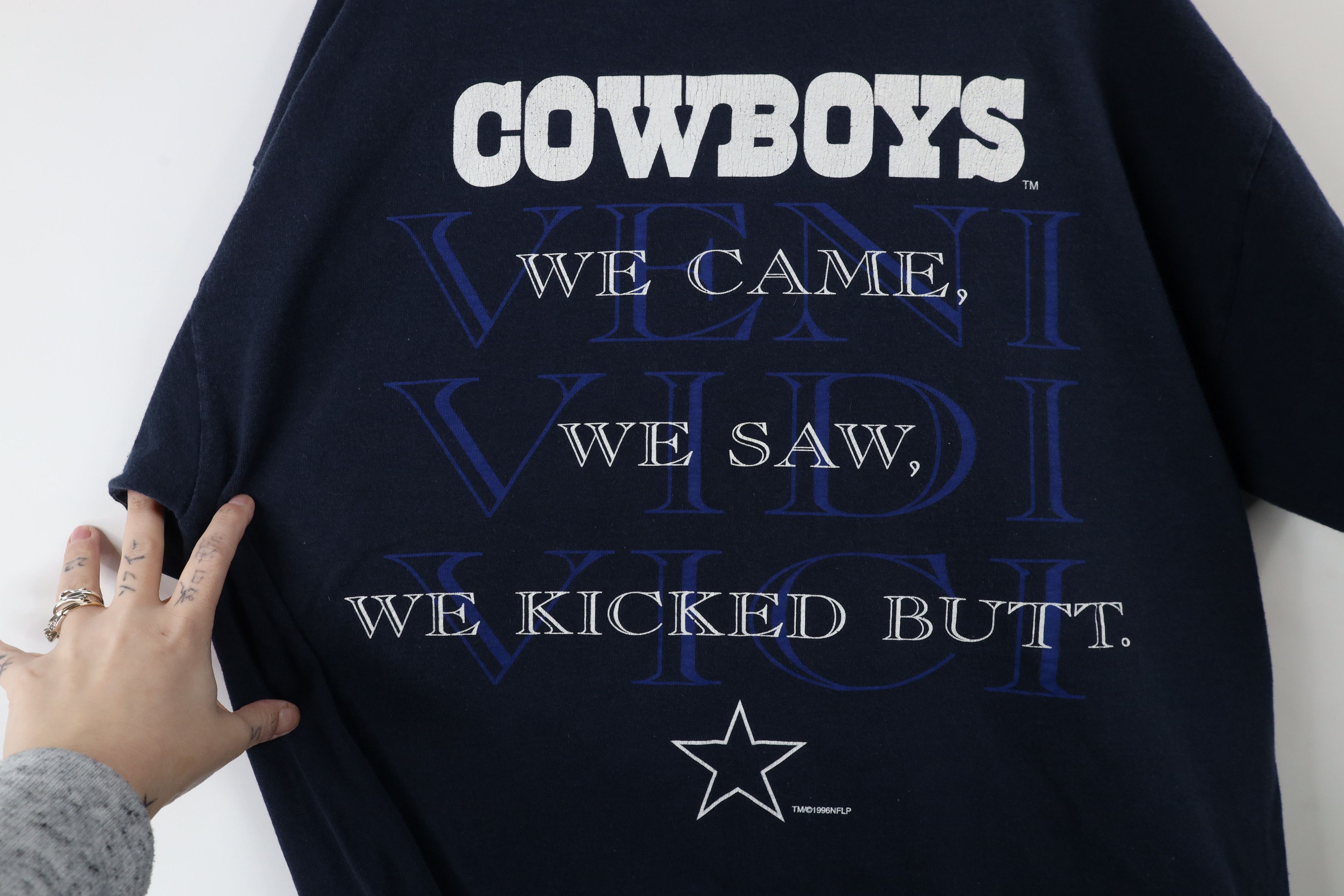 Vintage Vintage 90s Spell Dallas Cowboys Football Helmet T-shirt USA Size US XL / EU 56 / 4 - 10 Thumbnail