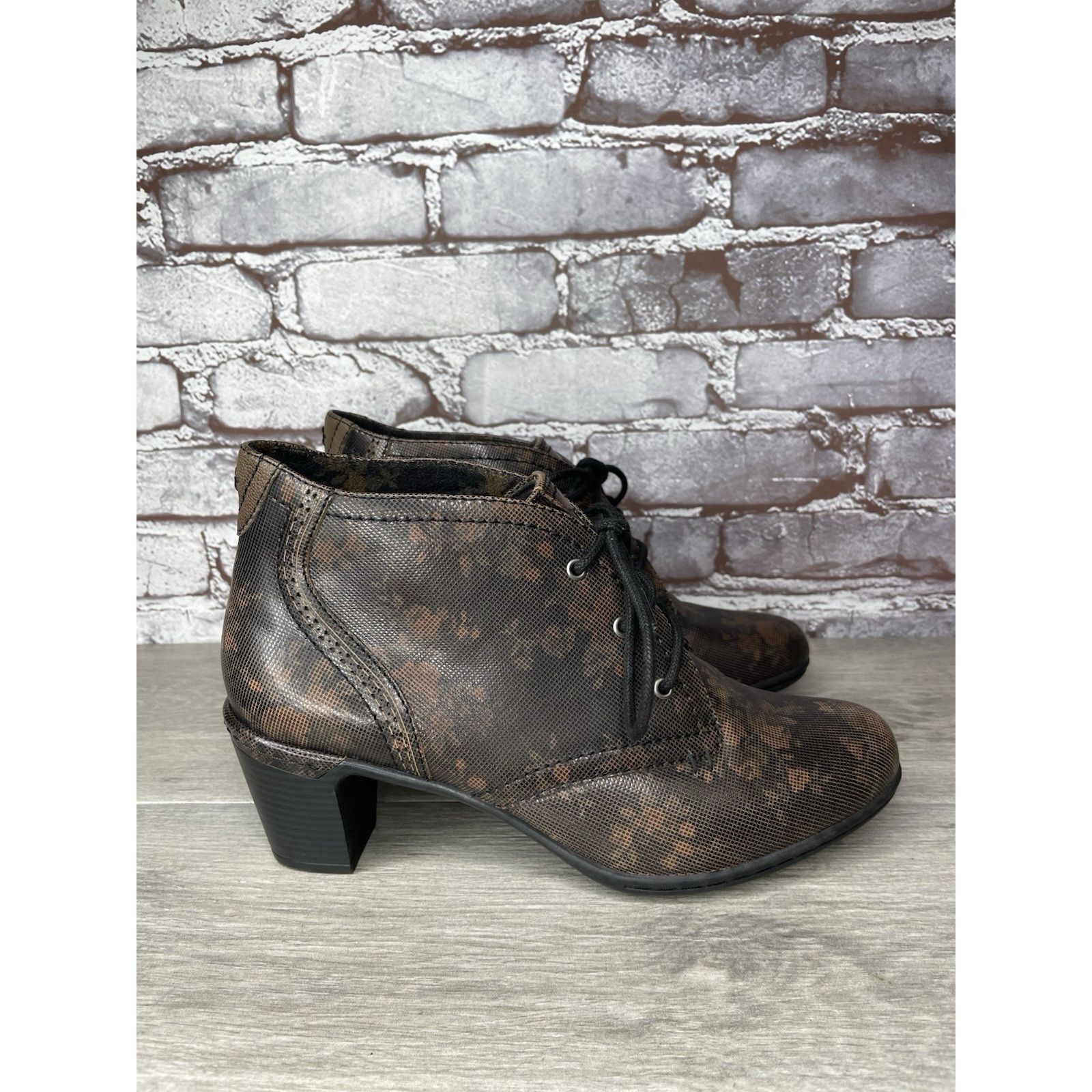 Rockport ROCKPORT Cobb Hill Rashel Brown FLoral Leather Lace Booties Size US 9 / IT 39 - 17 Thumbnail