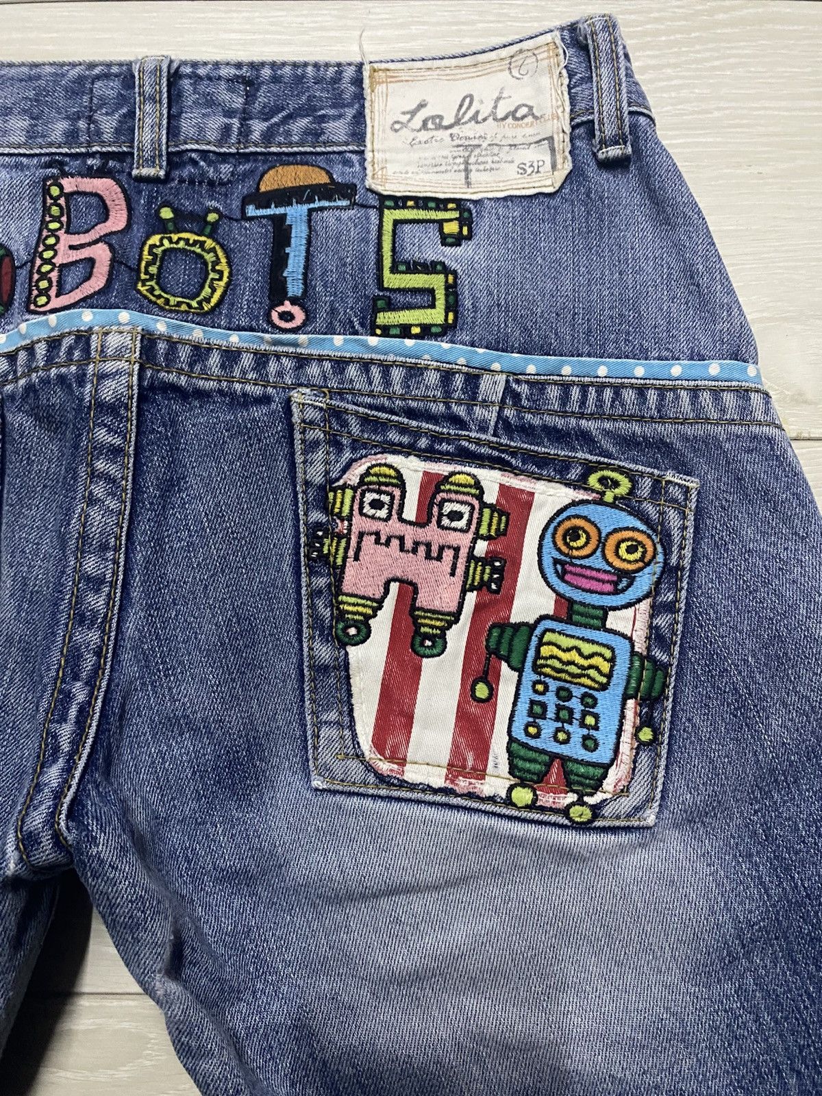 Japanese Brand Vintage Japanese Brand Lolita Embroidery Robot Spike Jeans Size US 31 - 10 Thumbnail