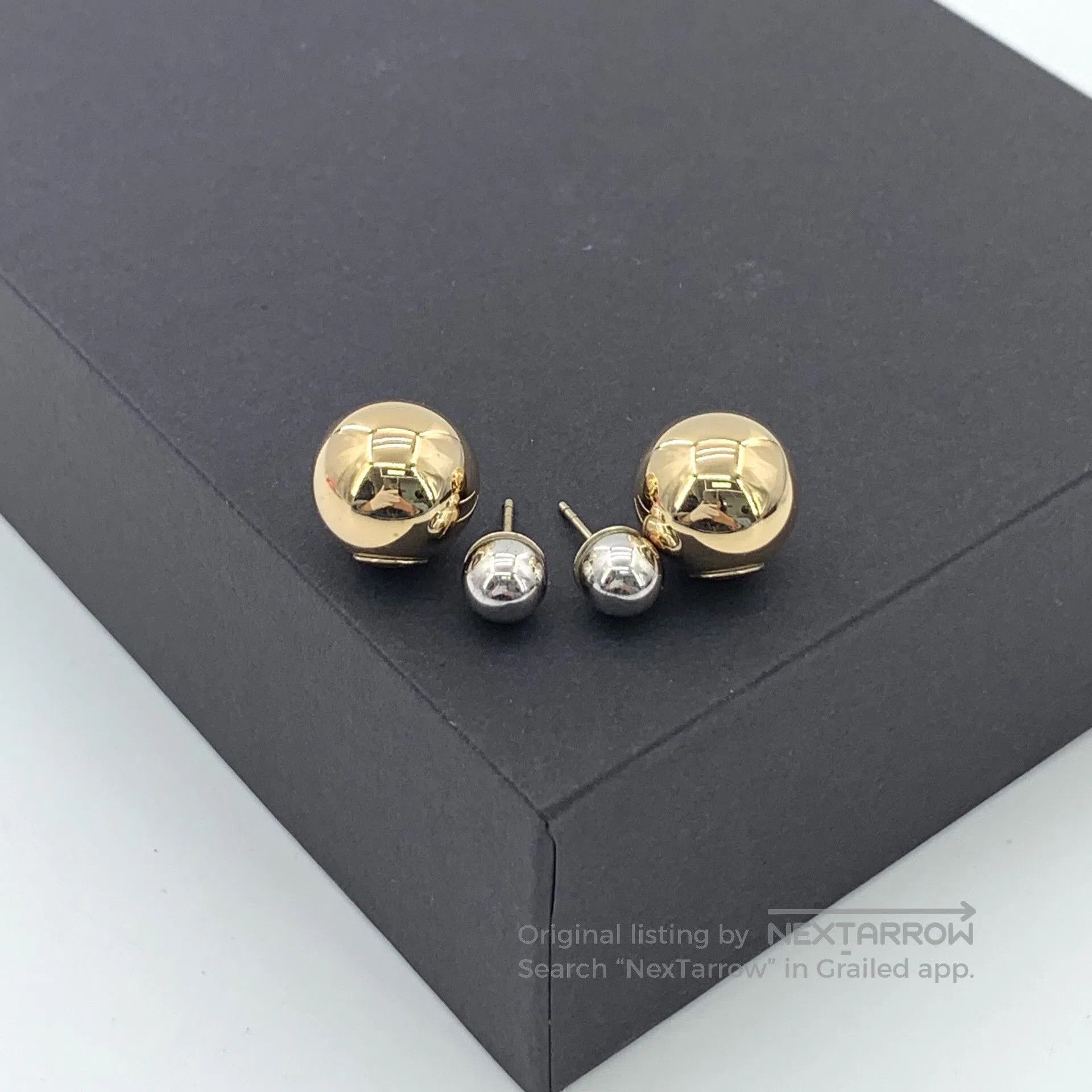 Dior Dior Gold Double Ball Earrings. Size ONE SIZE - 3 Thumbnail