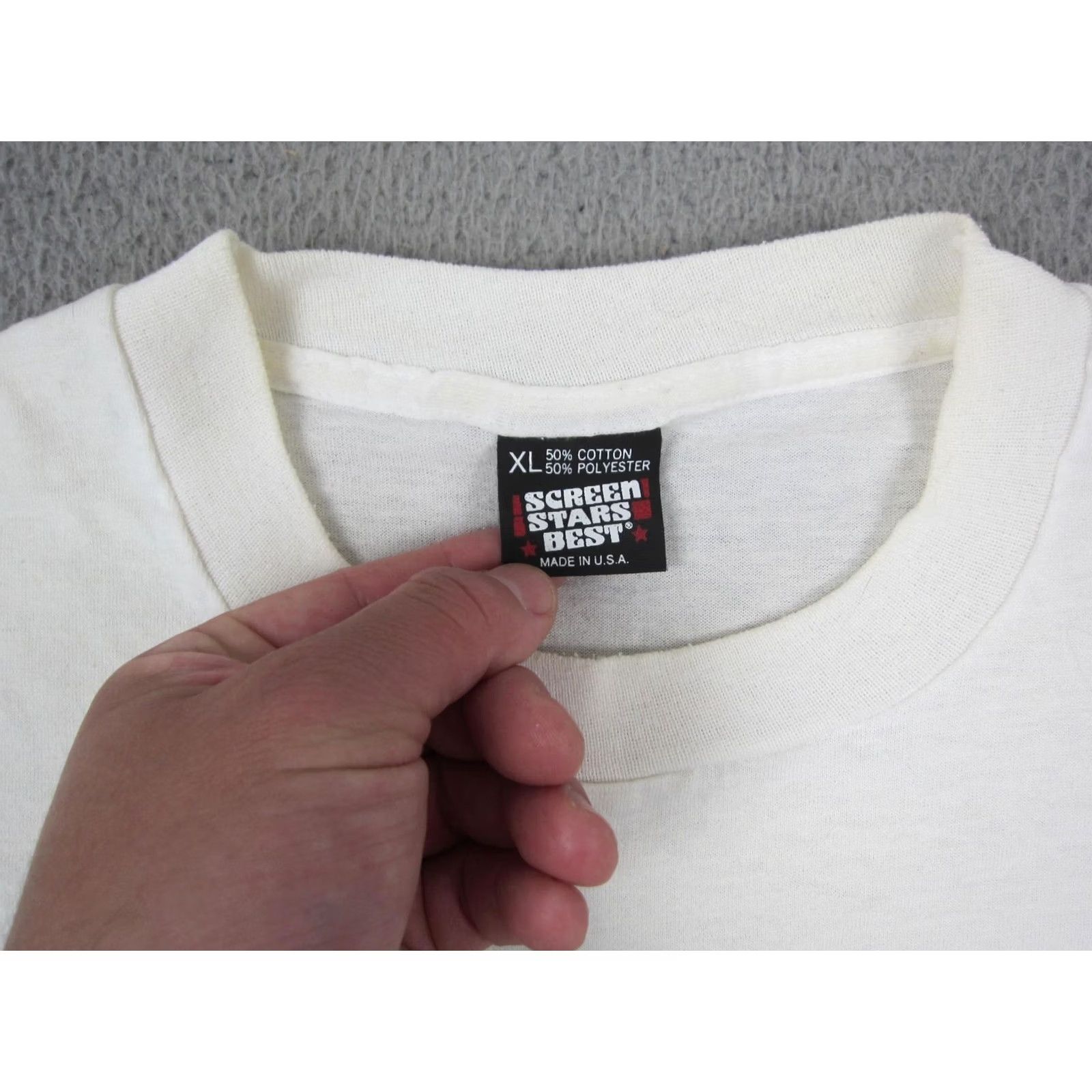 Vintage VINTAGE Screen Stars Shirt Mens XL White USA 90s Moonlight Chase Iowa Size US XL / EU 56 / 4 - 4 Thumbnail