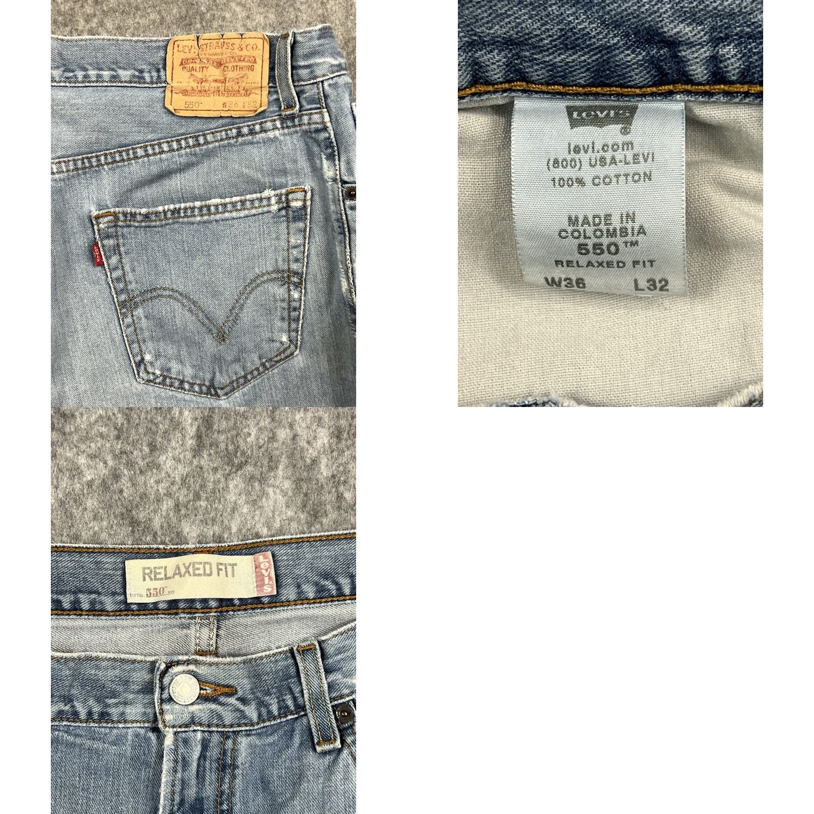 Levi's VINTAGE Levi's 550 Jeans Men Relaxed Fit Cropped Hem Distressed Size 36x32 36x27 Blue Denim 5-Pocket USA Leather Patch Zip Fly Size US 36 / EU 52 - 8 Thumbnail