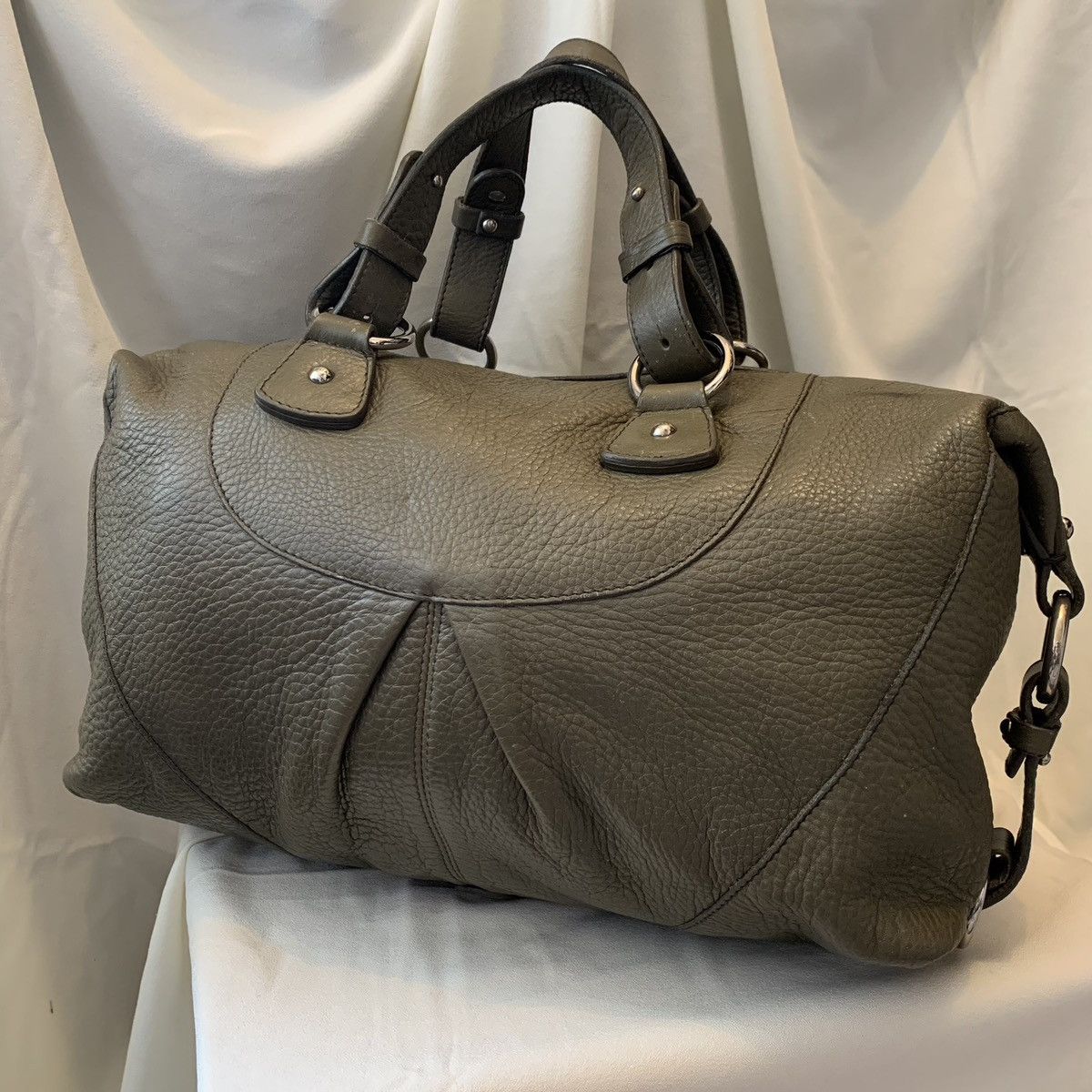 Designer × Furla × Genuine Leather VINTAGE FURLA OLIVE GREEN LEATHER 2 WAY SHOULDER / HANDBAG Size ONE SIZE - 2 Thumbnail