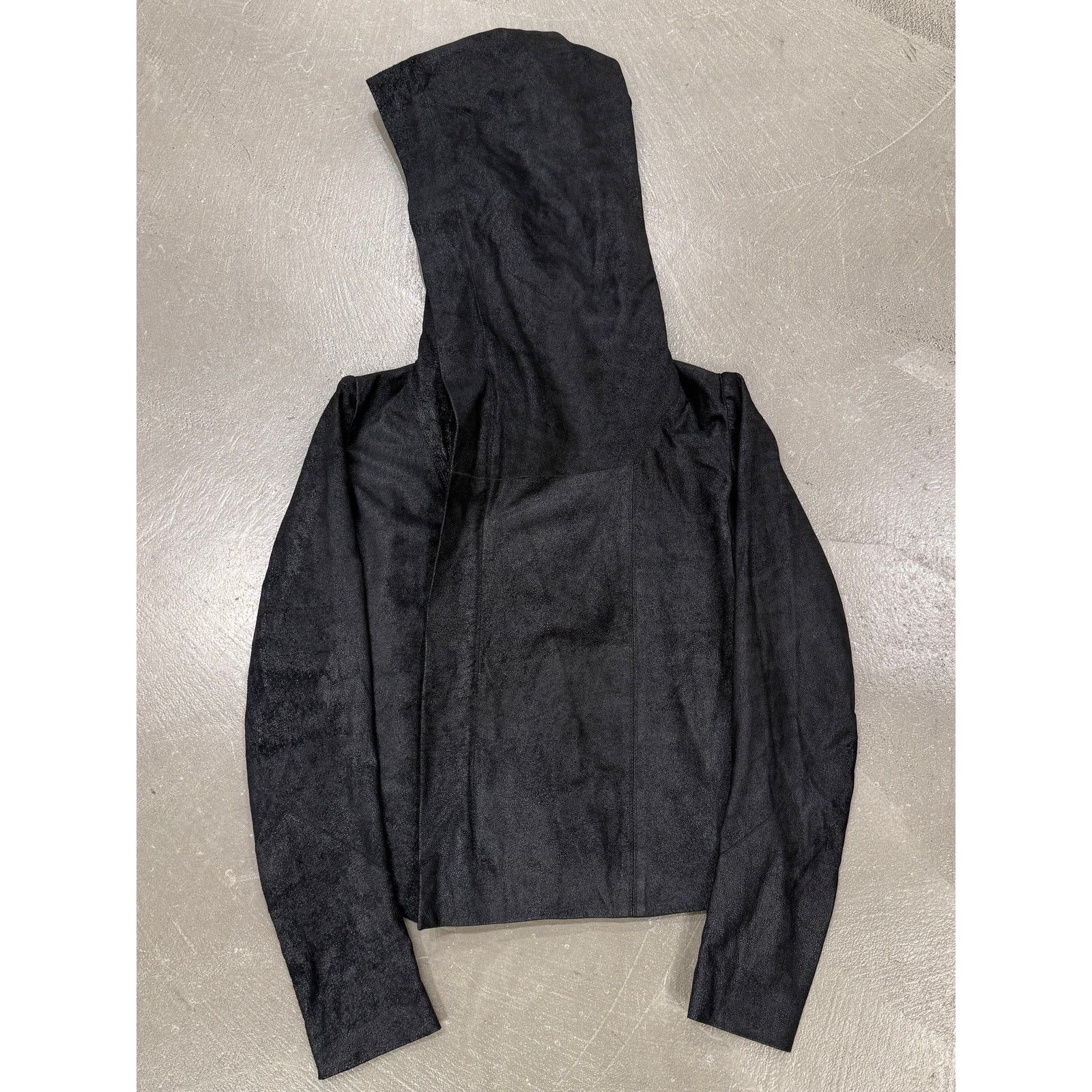 Rick Owens 2000s Rick Owens hooded leather jacket Size US XS / EU 42 / 0 - 2 Thumbnail