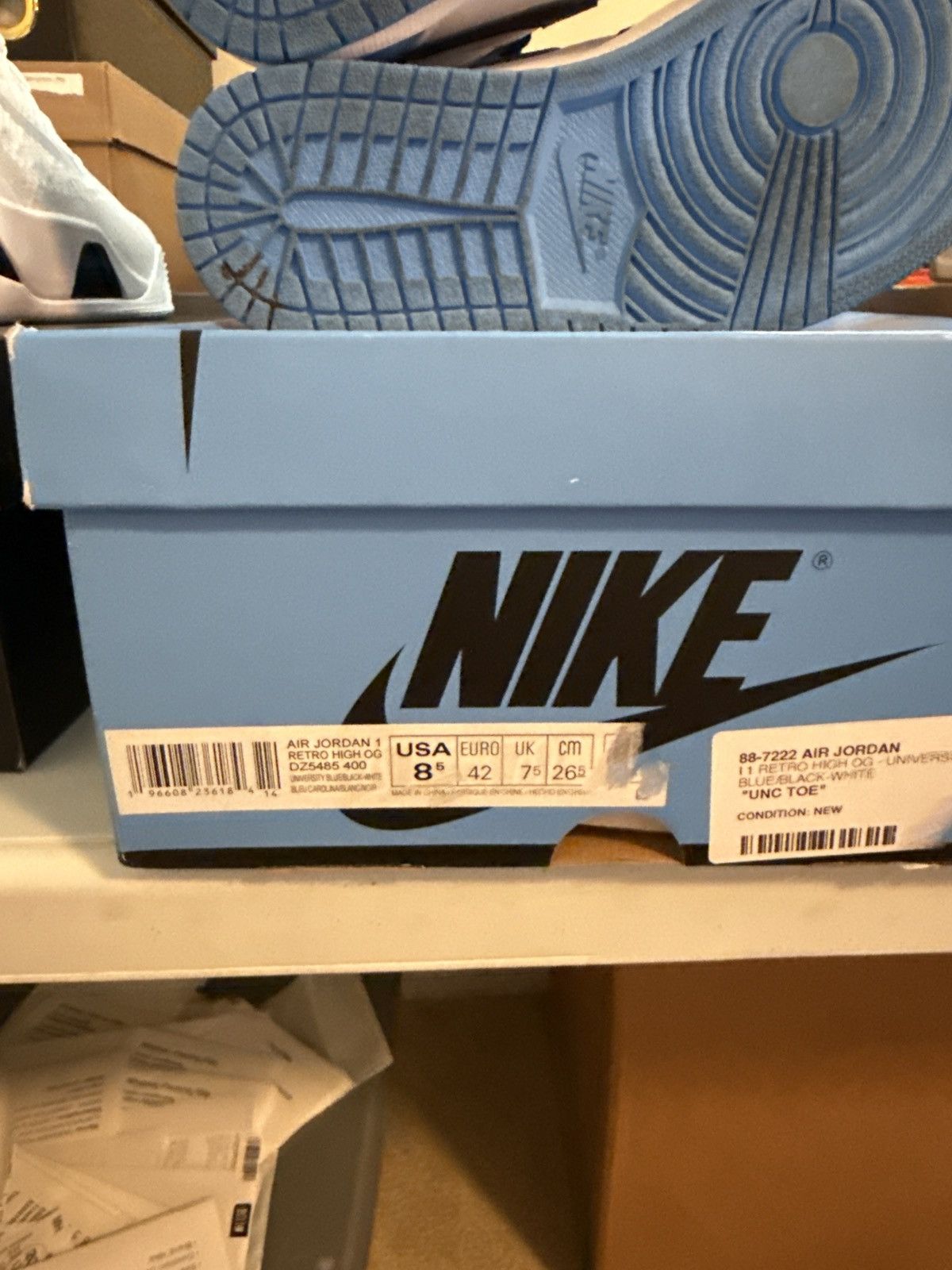 Jordan Brand Jordan 1 UNC Toe Size 8.5 Size US 8.5 / EU 41-42 - 2 Thumbnail