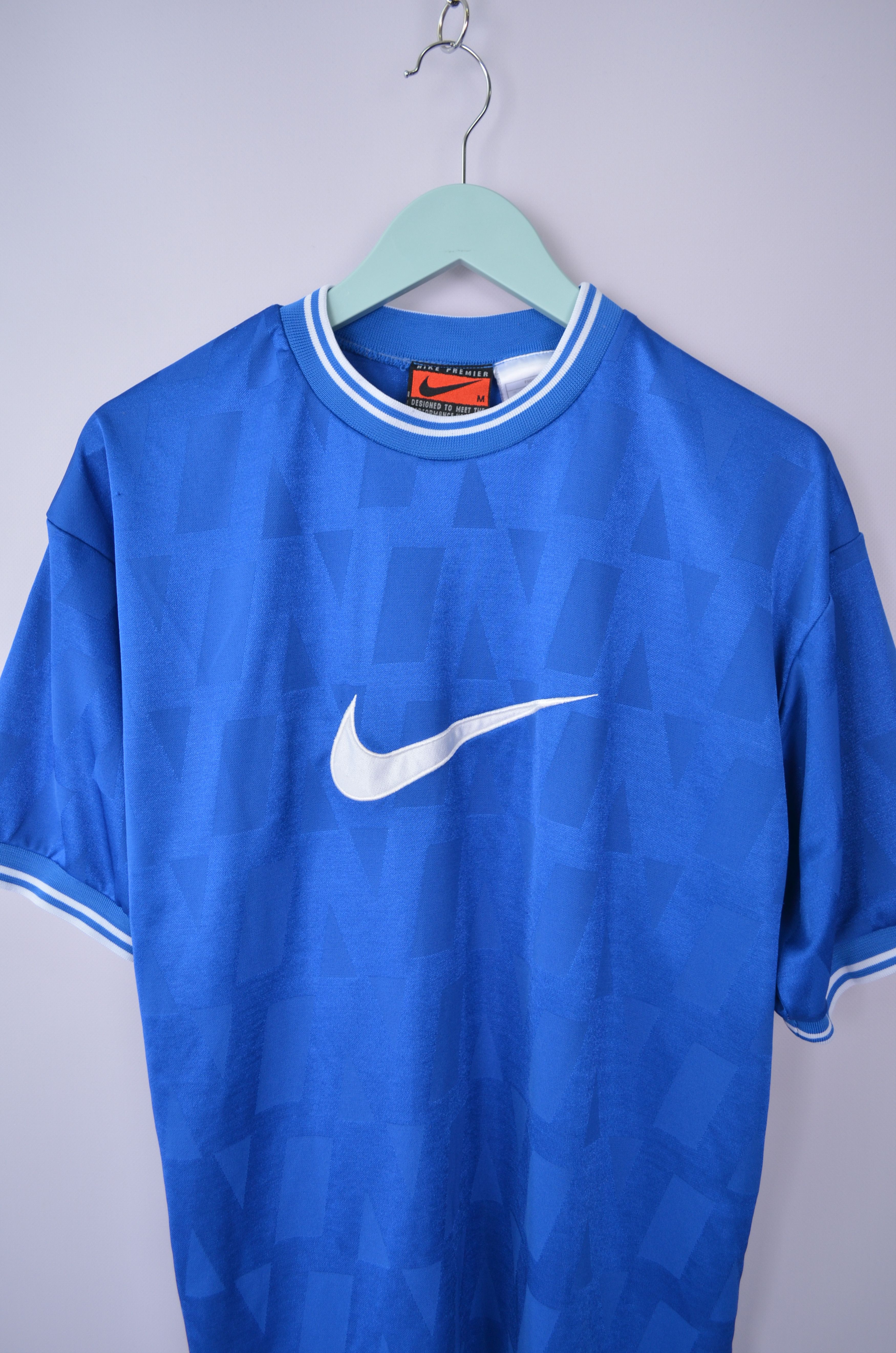 Nike × Vintage Nike Premiere Blue T Shirt Size M Vintage 90s Size US M / EU 48-50 / 2 - 2 Thumbnail