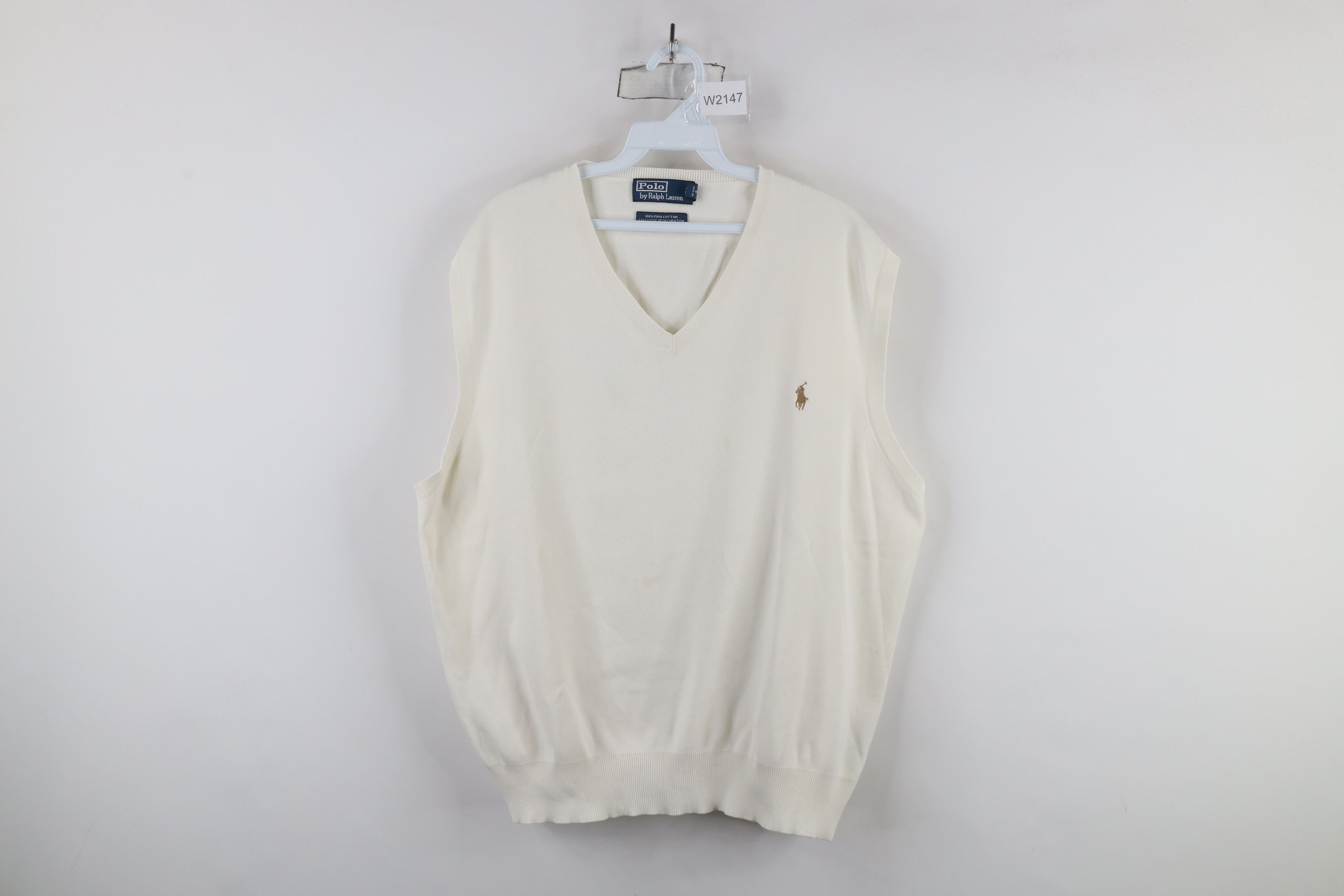 Polo Ralph online Lauren Pima cotton cream sweater vest size M