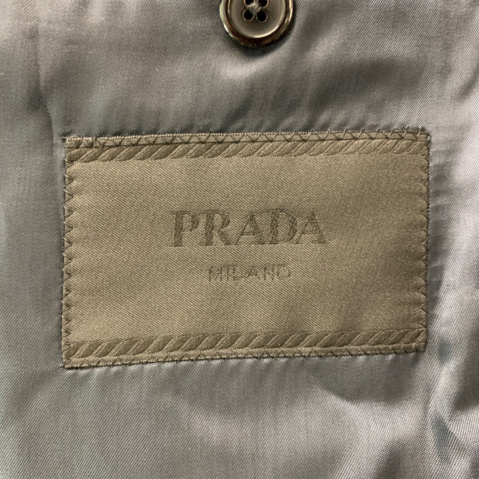 Prada Regular Navy Solid Wool Mohair Notch Lapel Sport Coat Size 38R - 4 Thumbnail